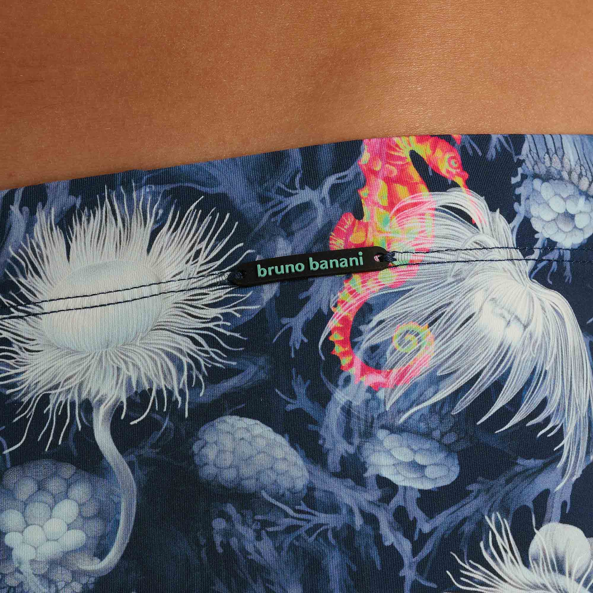 Hemd, Kurzes Ärmel, Bedruckter Stoff, Meeres Muster, Bruno Banani Etikett