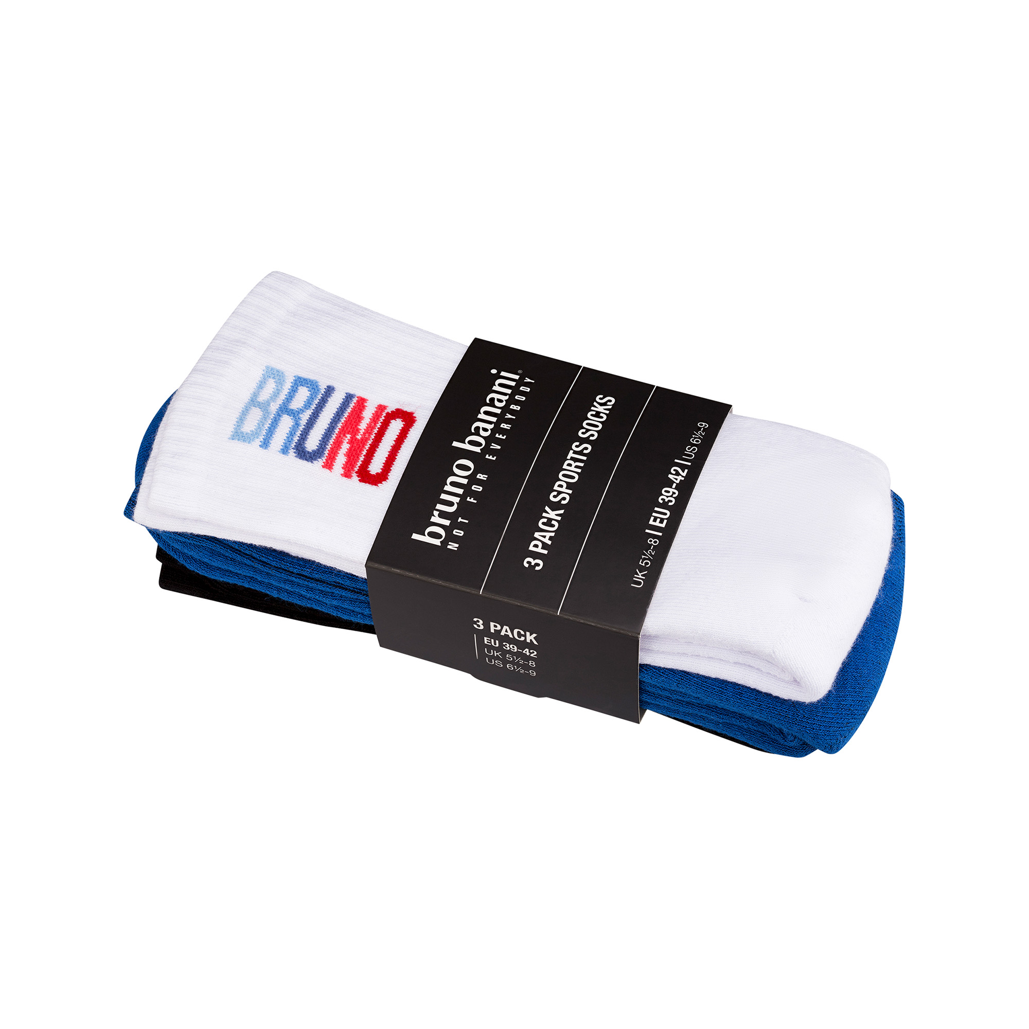 Socken, 3er-Set, Sportsocken, weiß, blau