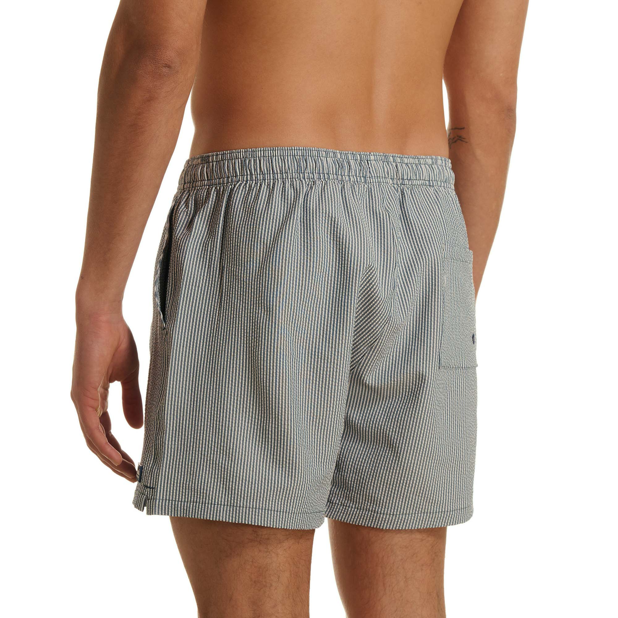 kurze-hose, streifen, zug-verschluss, gürtel-los, elastischer-gummizug