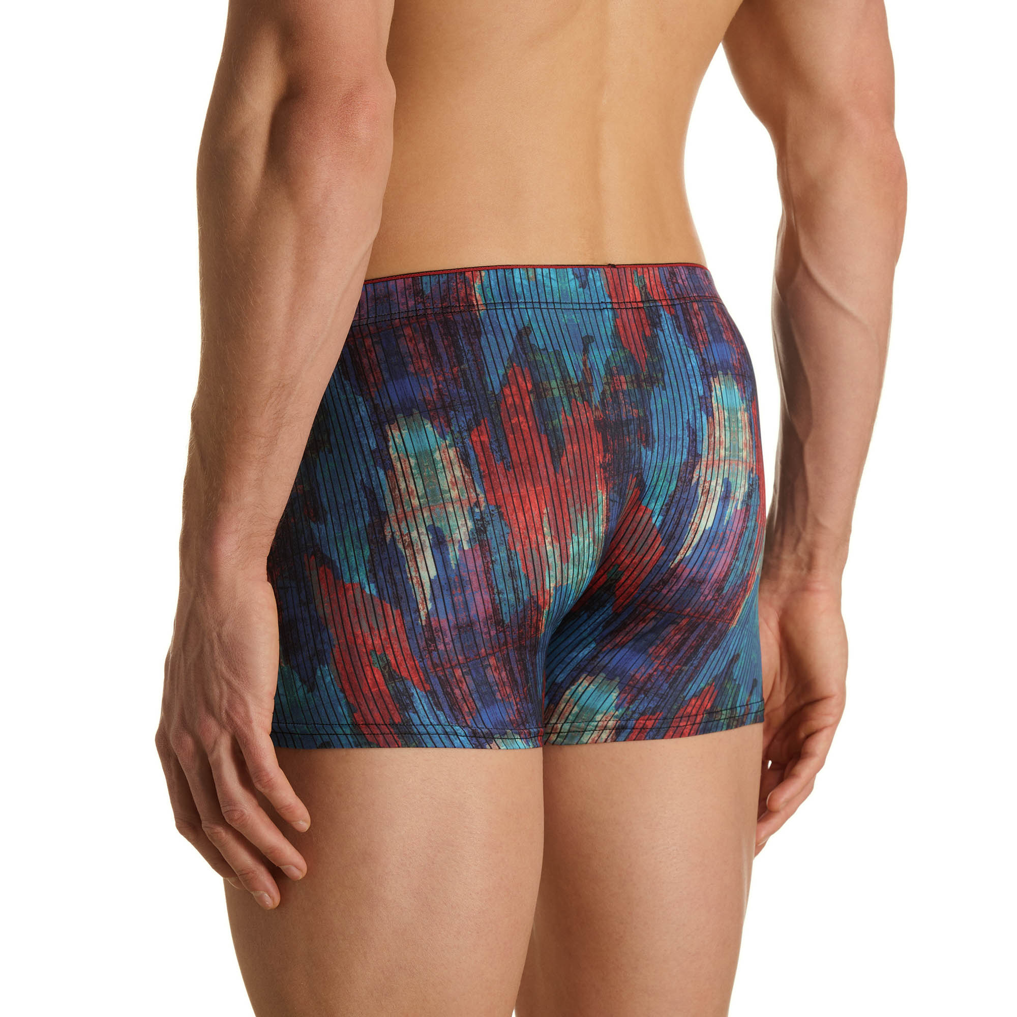 badeshorts, boxer, bedruckt, bunt, slim-fit