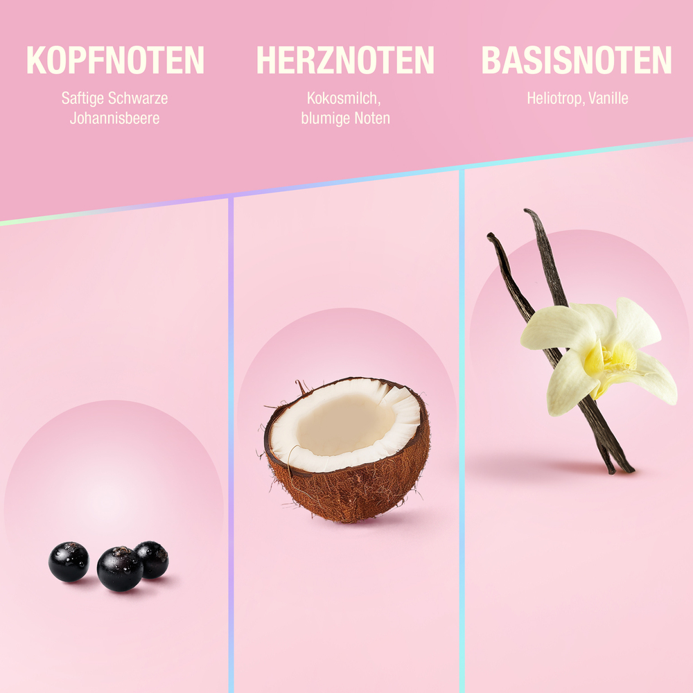 künstliche obstteile, kokosnuss, tropische frucht, vanille note, kirsch?