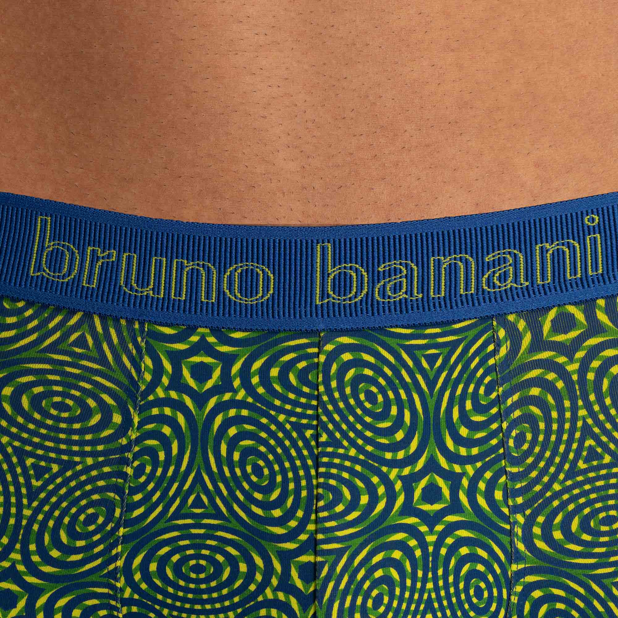 unterwäsche, boxer, grünes muster, blaues brettband, markenloser bund