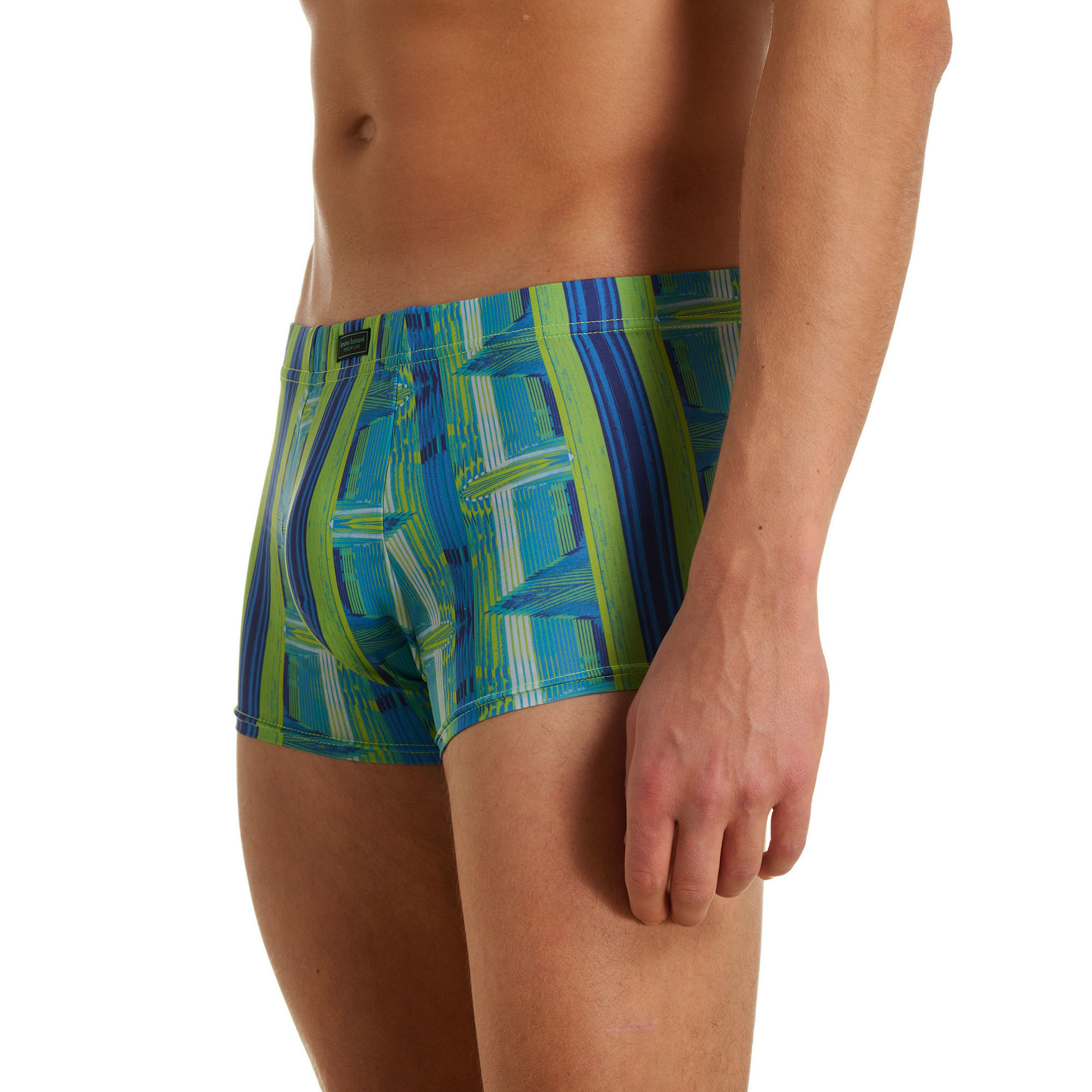 Schwimmshorts, Muster, Blau-Grün, Shorts, Herren