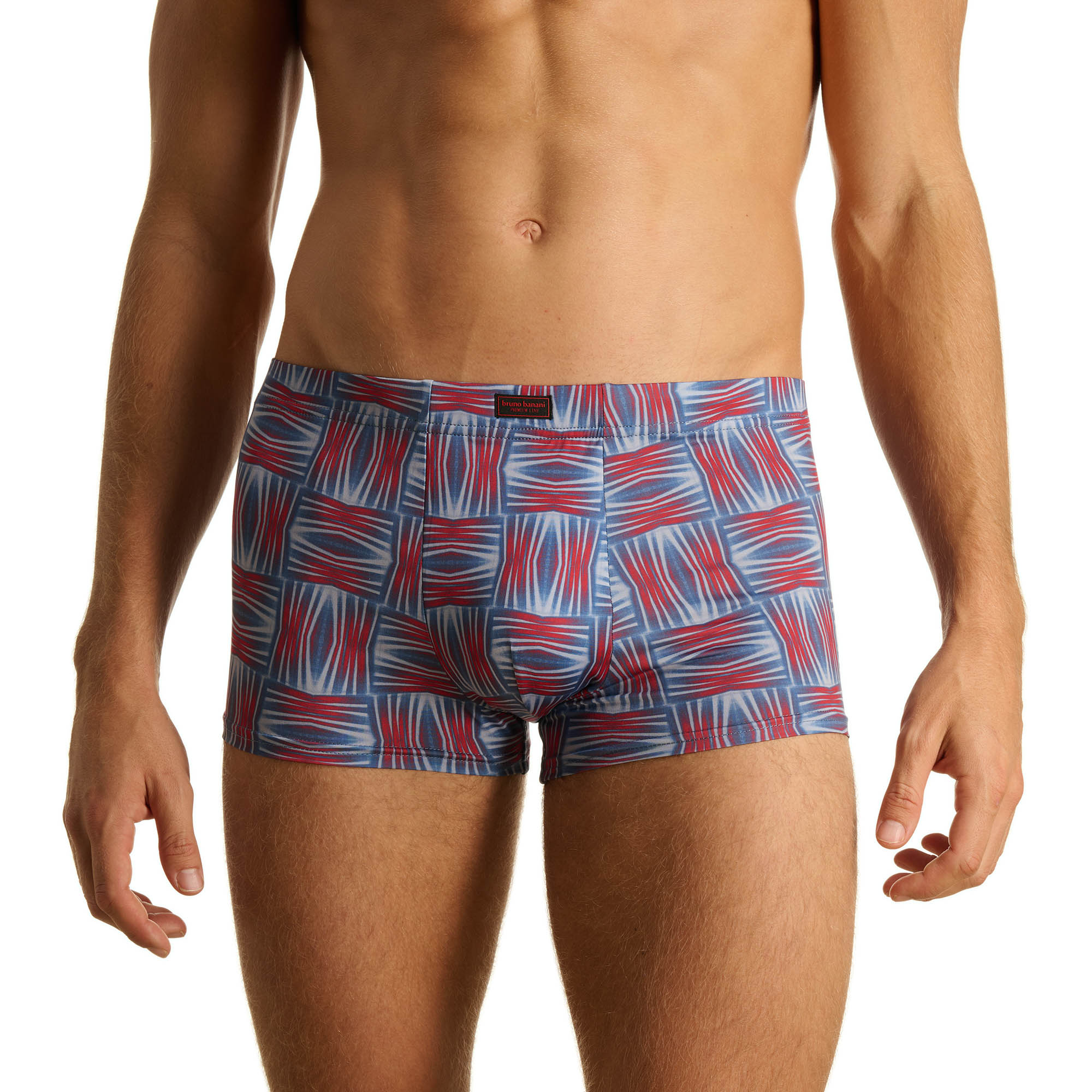 Schwimmshorts, Gemustert, Blau Rot, Kurz, Unterwäsche-ähnlich