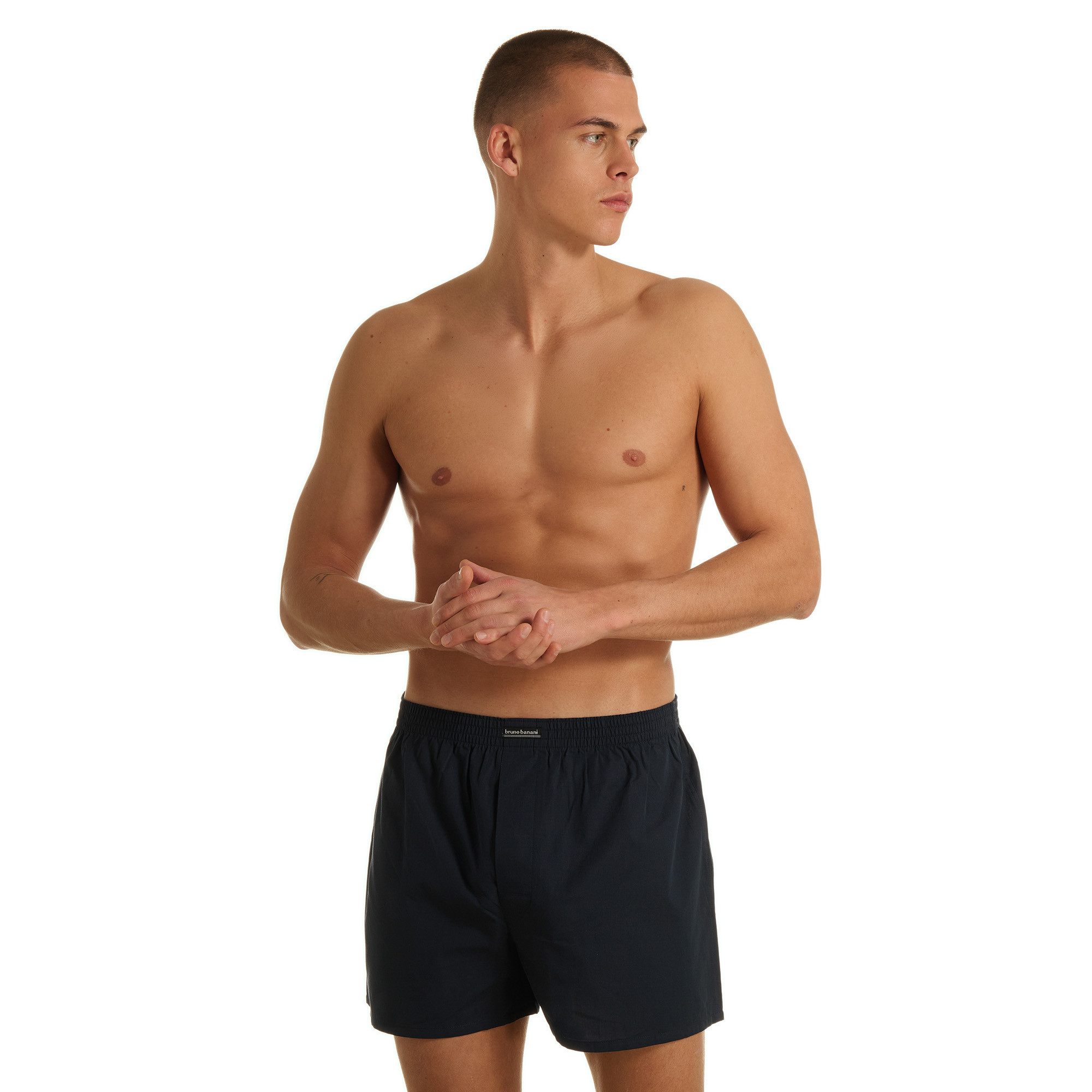Männerhose, Schwimmshorts, Nachtblau, Elastischer Bund, einfarbig