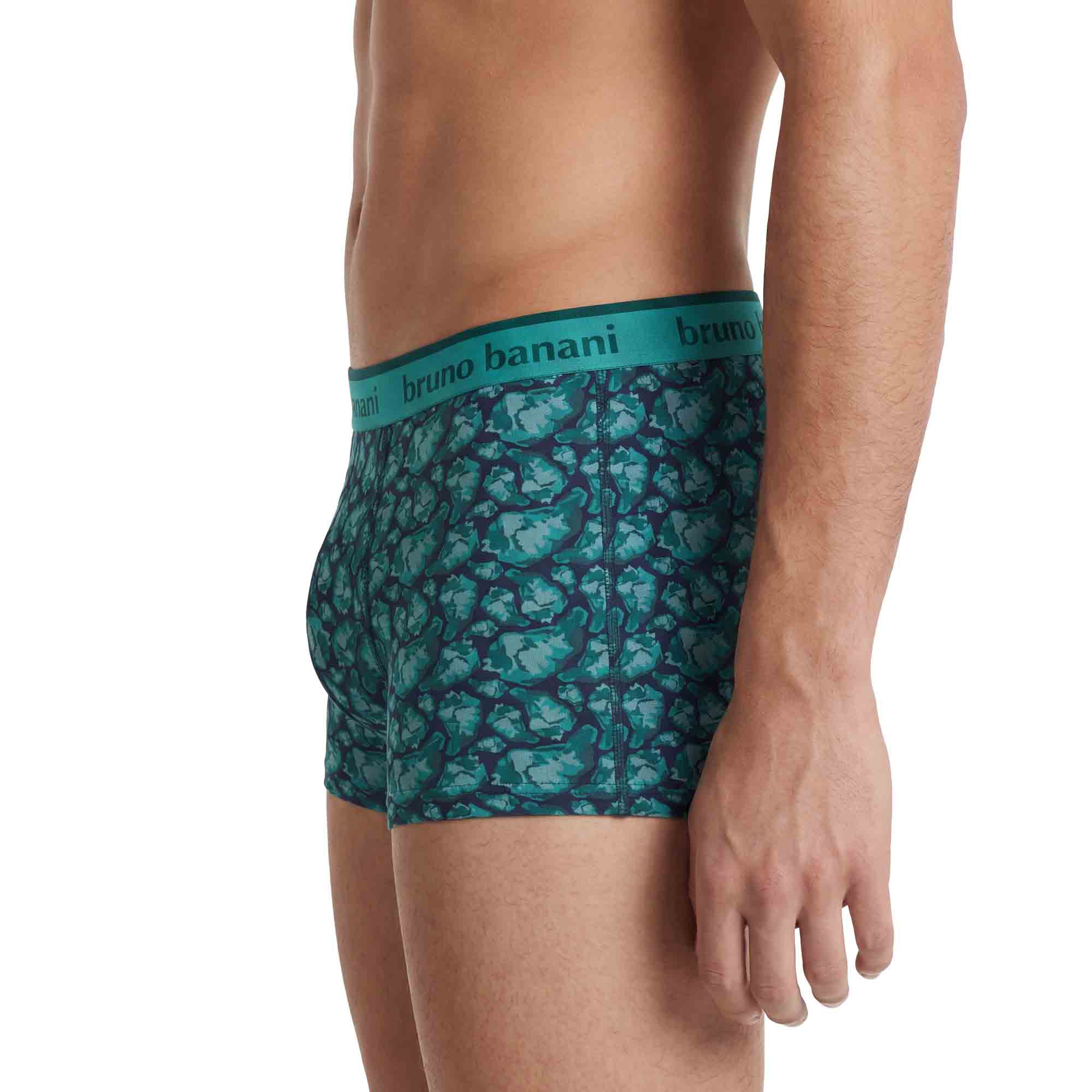 Herren-Boxershorts, Türkis, Musterprint, Elastischer Bund, Stretchmaterial