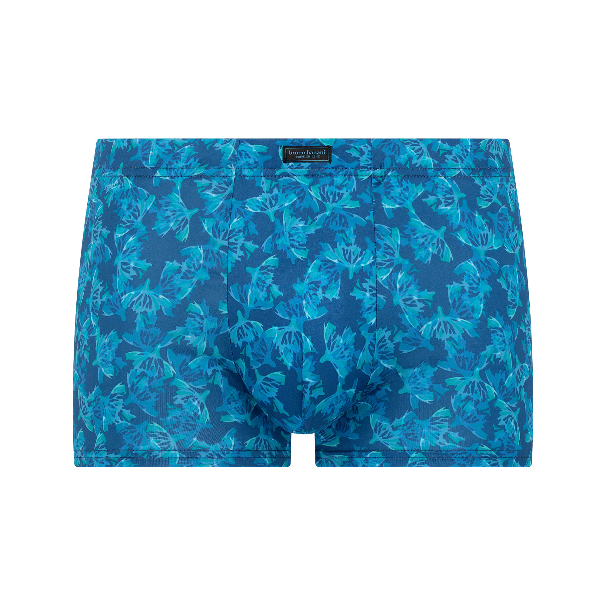 Hose, Shorts, Badeshorts, Blau, Blättermuster