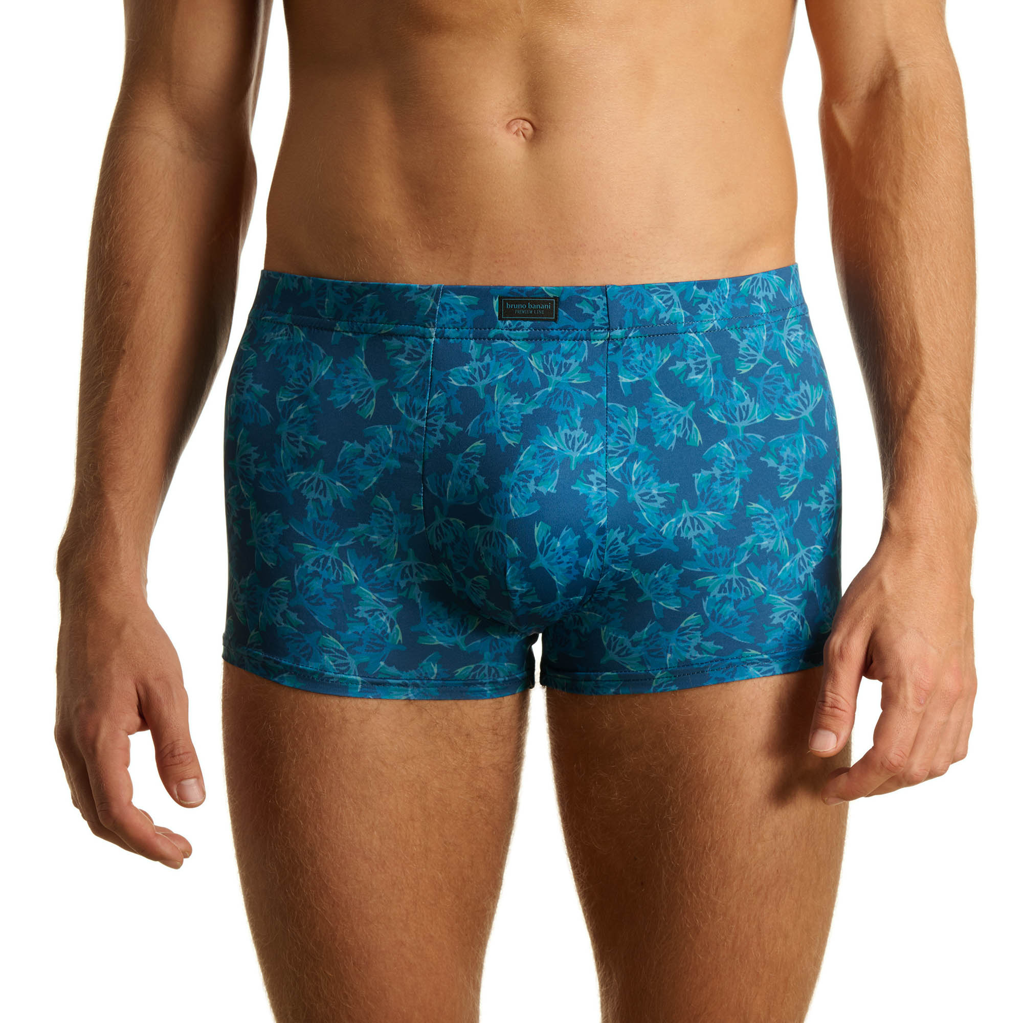 Badeshorts, Boxer Prado, Badeunterwäsche, Blaues Muster, Kurzgröße