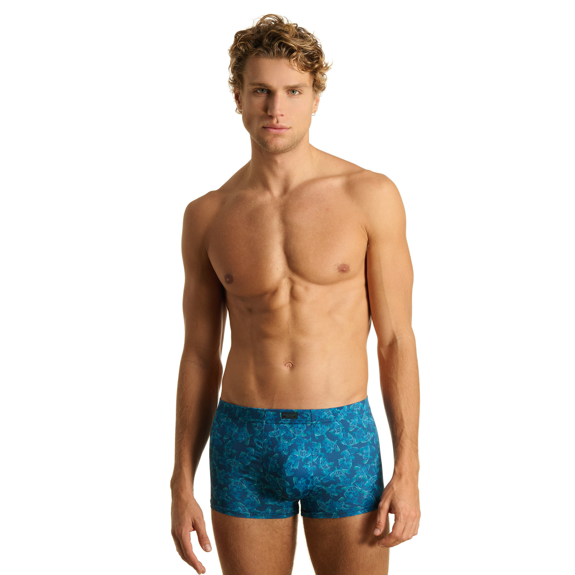 Hose, Boxer, Baumwolle, Muster, Blau