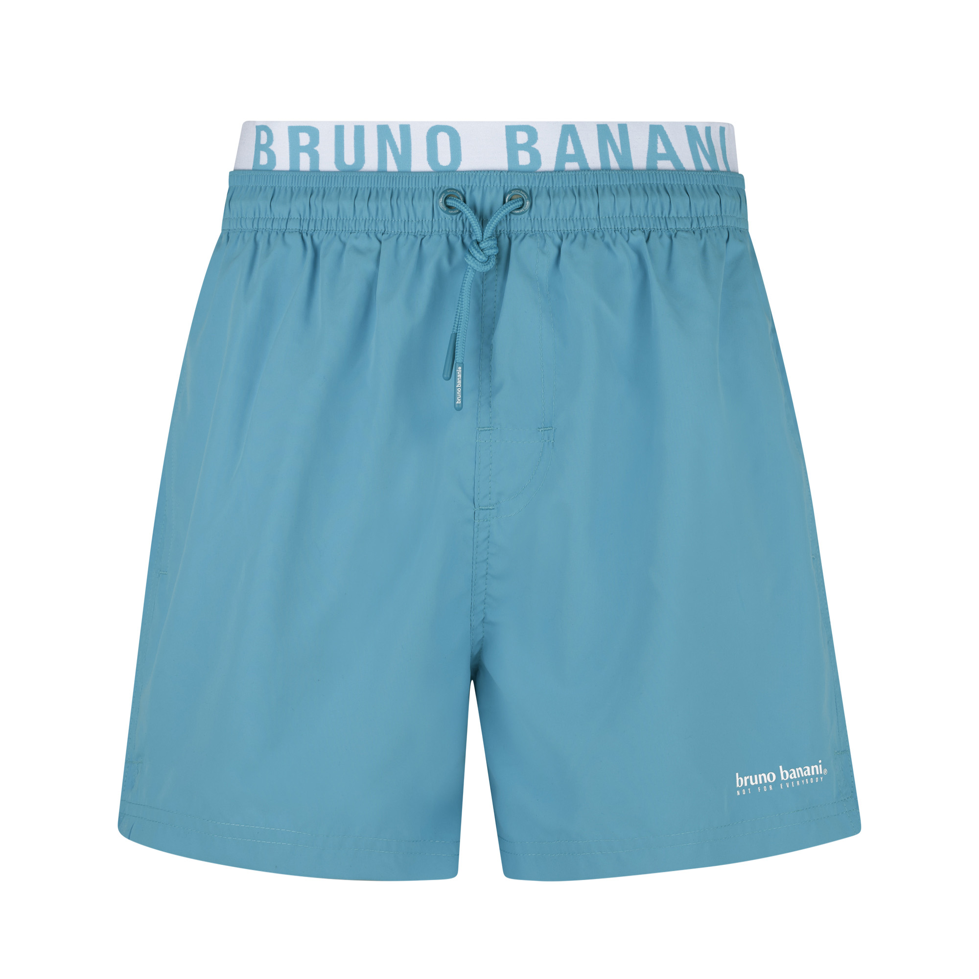 Badeshorts, Schwimmshorts, Gummizug, Label, Baumwoll-Polyester