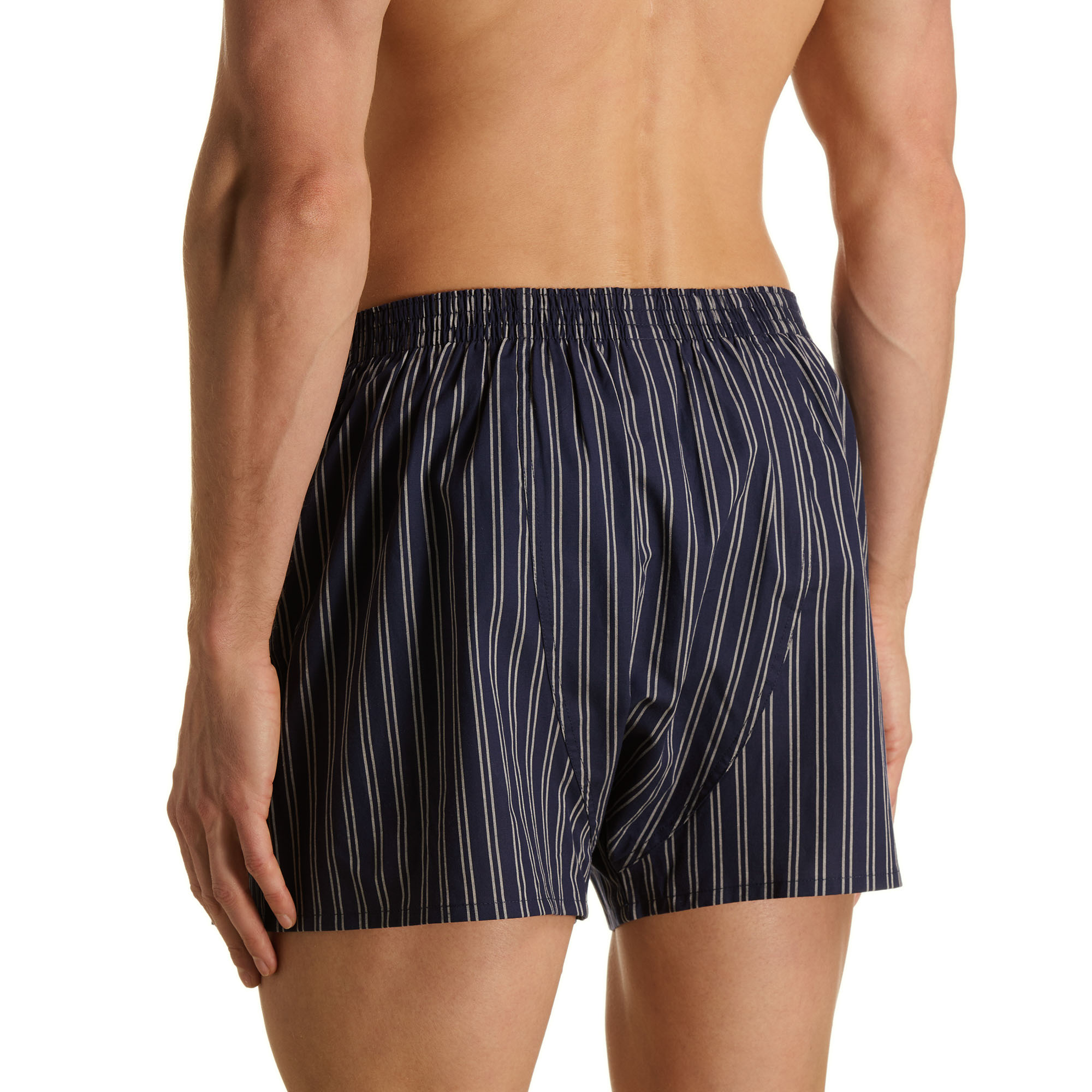 Hose, Shorts, Streifen, Navy, Elastischer Bund