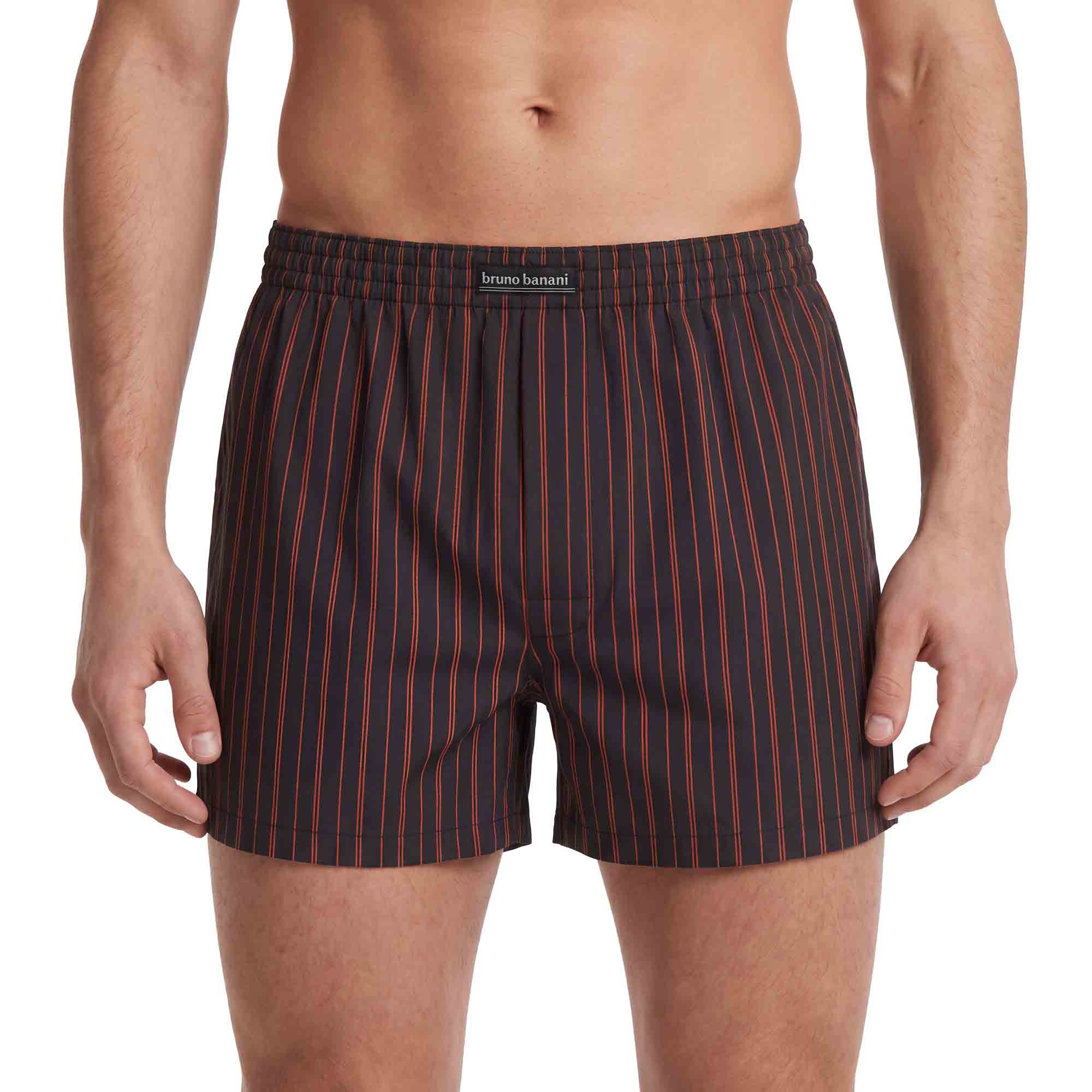 Herren-Boxershorts, Dunkelblau, Nadelstreifen, Elastischer Bund