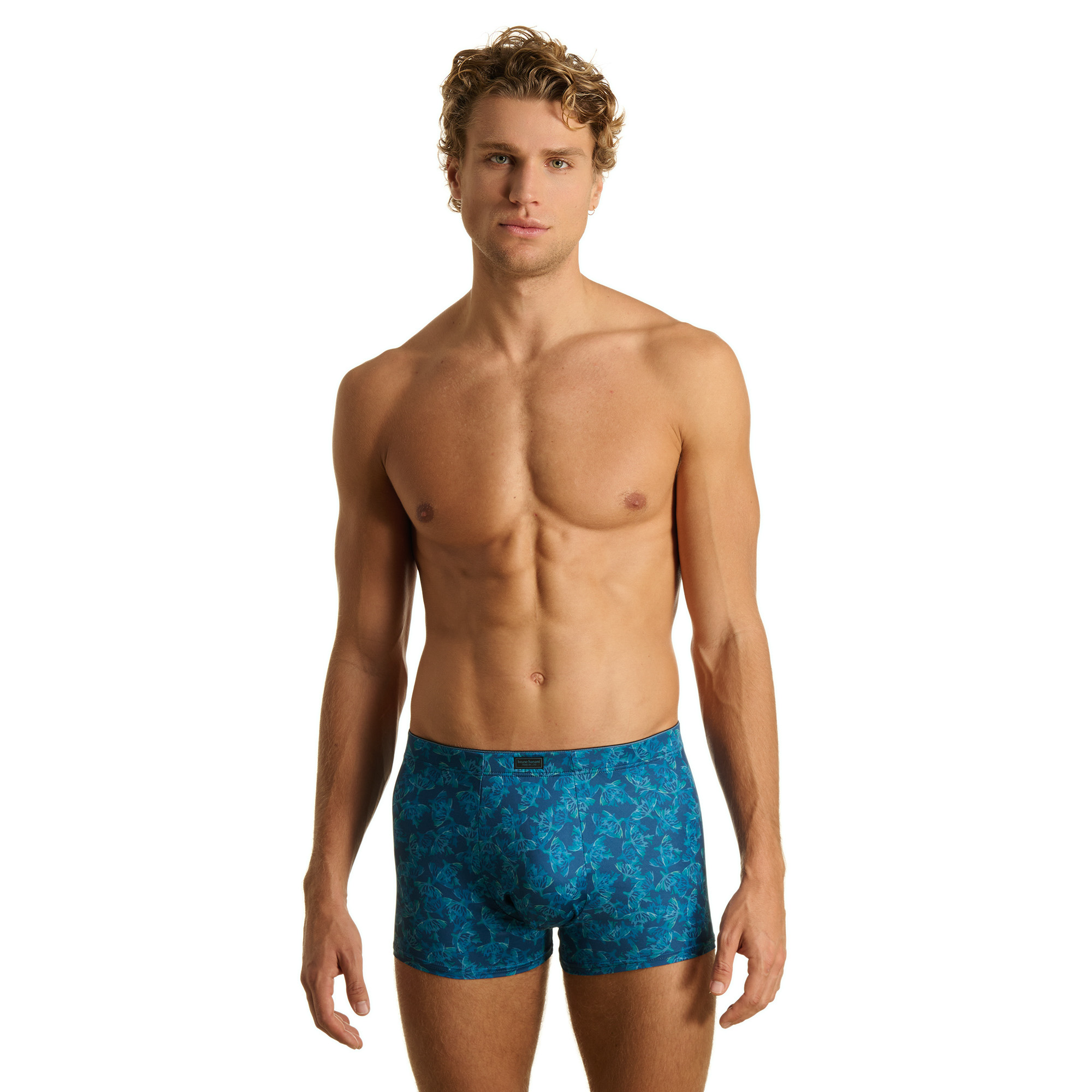 Badehose, Boxer, Muster, Blau, Kurz