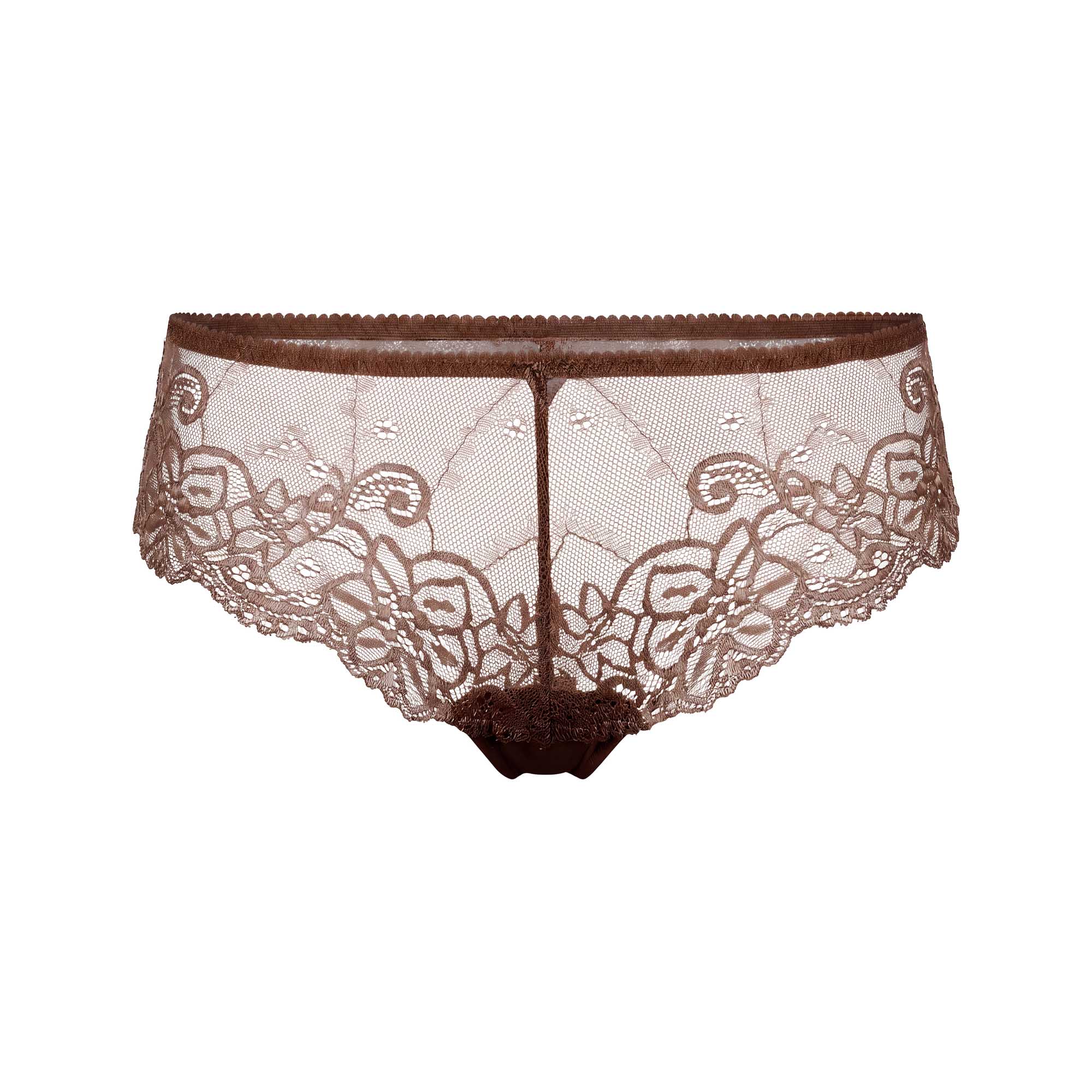 Wäsche aus Spitze, Dünne Spitzenpanty, Braune Spitze, Transparente Spitze, Niedrige Taille