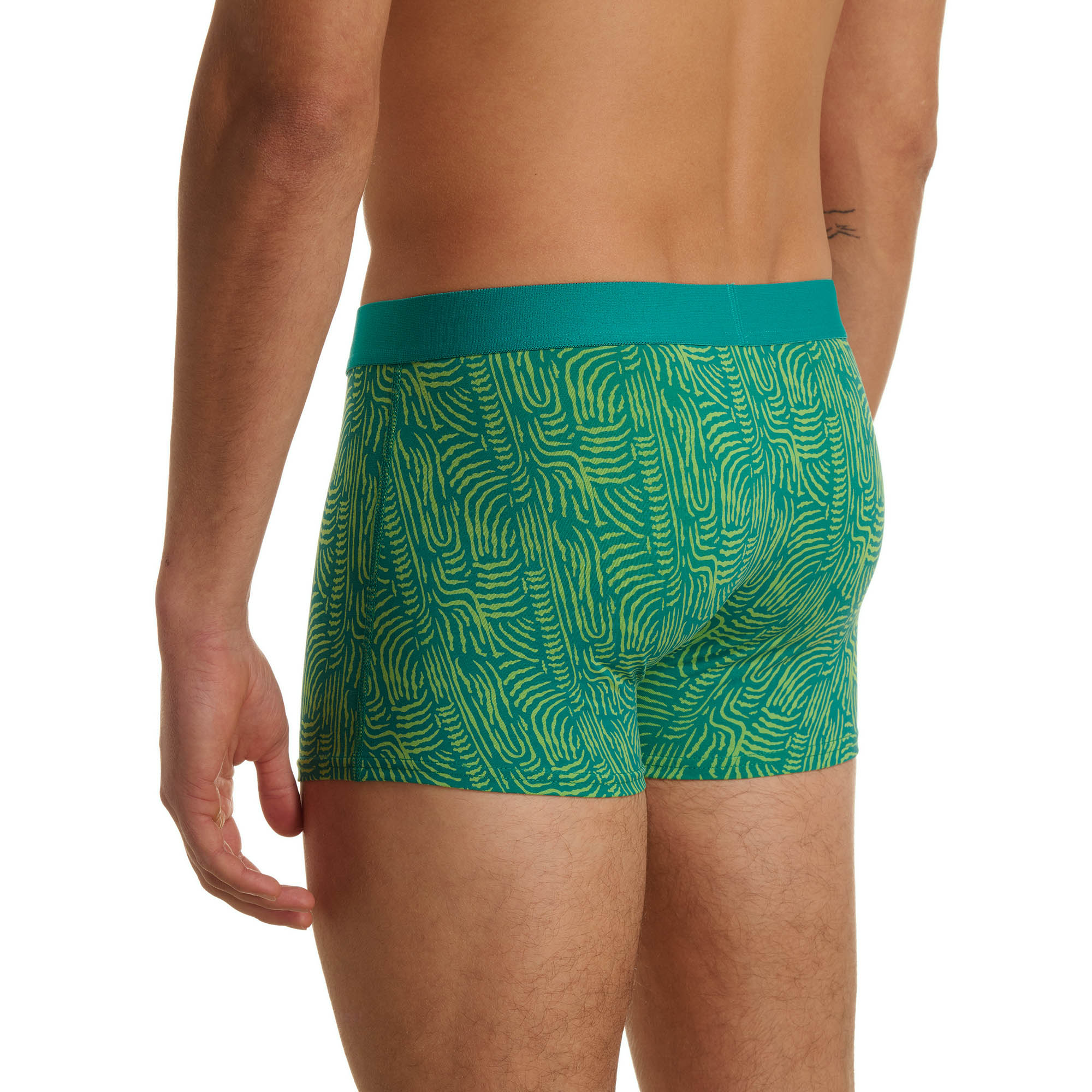 Boxer, Boxershorts, Grün, Muster, elastischer Bund