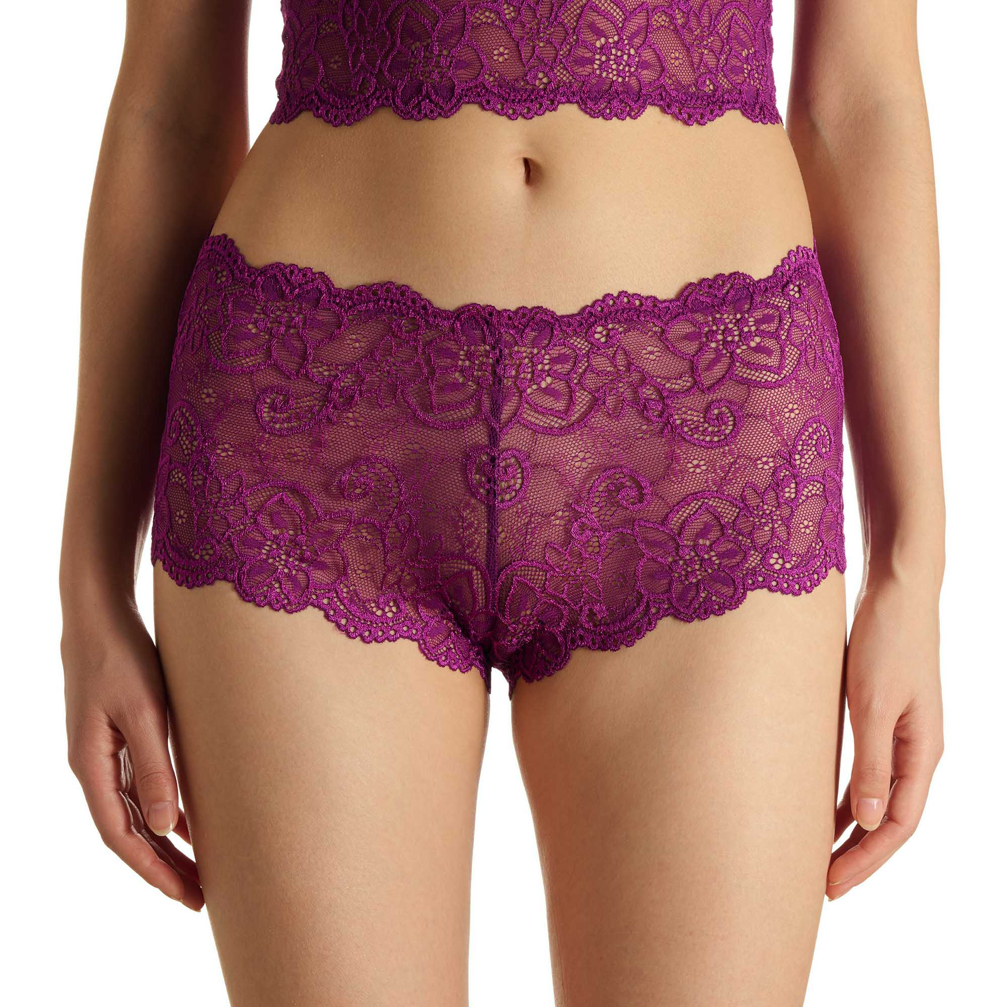 Spitze, Shorts, Lila, Unterwäsche, Blumenmuster