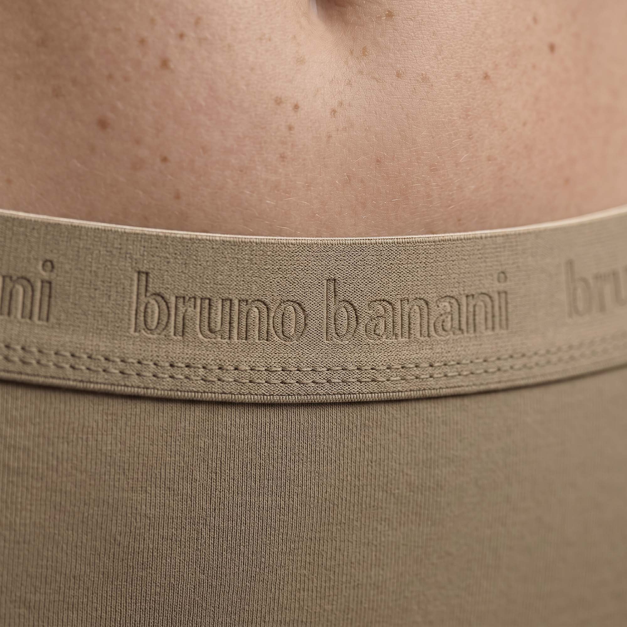 Unterwäsche, Sport-BH, Rundhals, Beige, Logo-Band