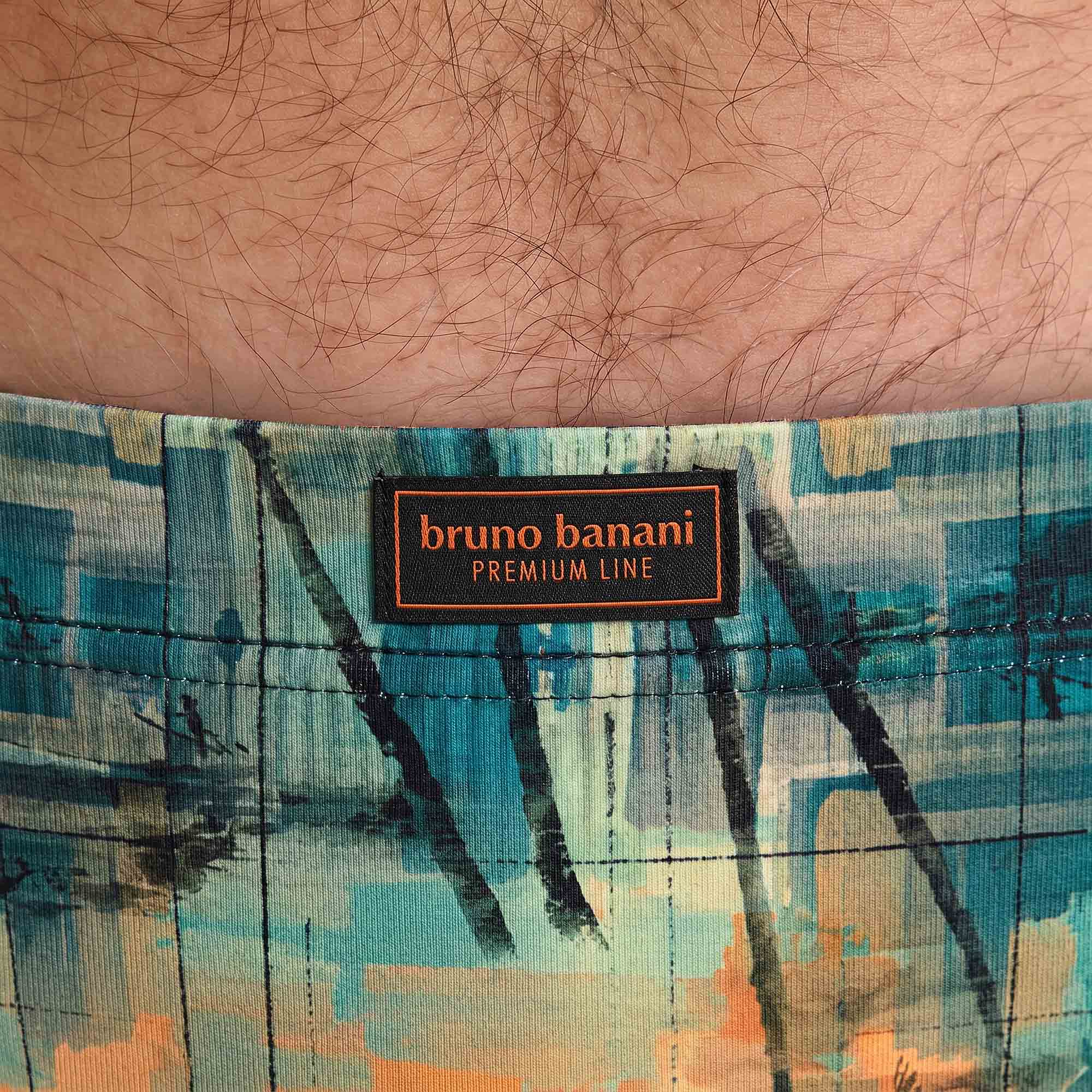 Herren-Boxershorts, Abstraktes Muster, Türkis, Elastischer Bund, Bruno Banani