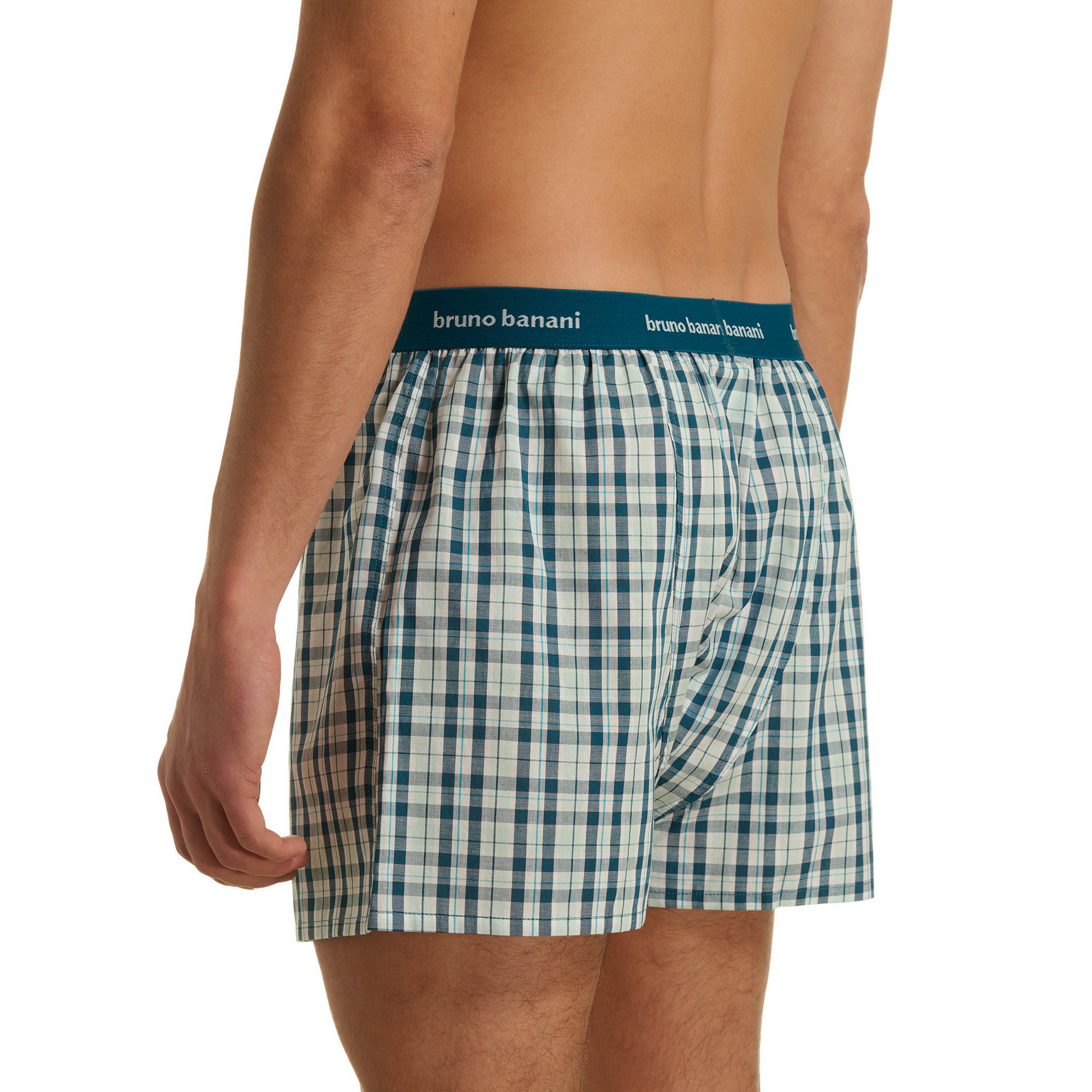 Boxershort Blue Check Bund aussen