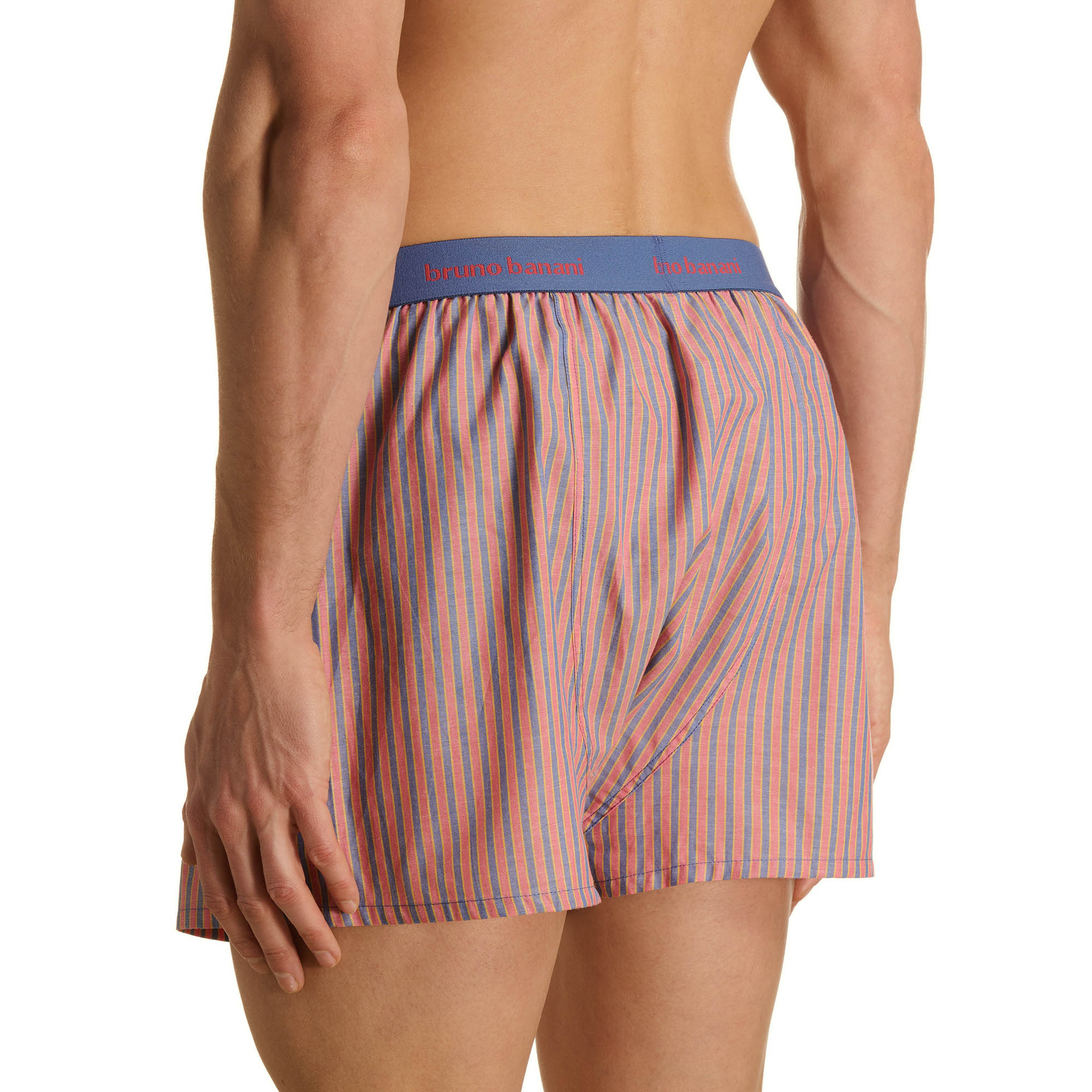 Boxer, Shorts, Streifen, Rosa, Blaues Bündchen