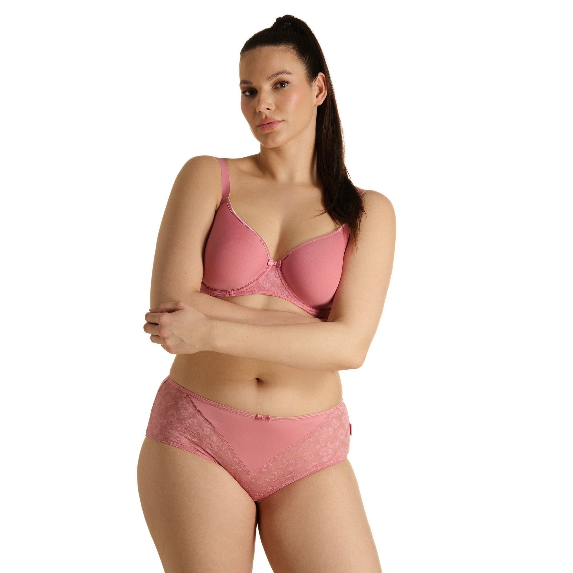 BH, pink bra, pink panties, Lace-Detail, Unterwäsche-Set