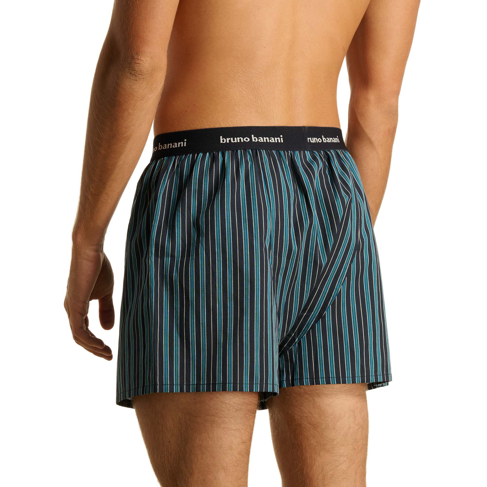 Boxershorts, Streifenmuster, Blaugrün, Elastischer Bund, Bruno Banani
