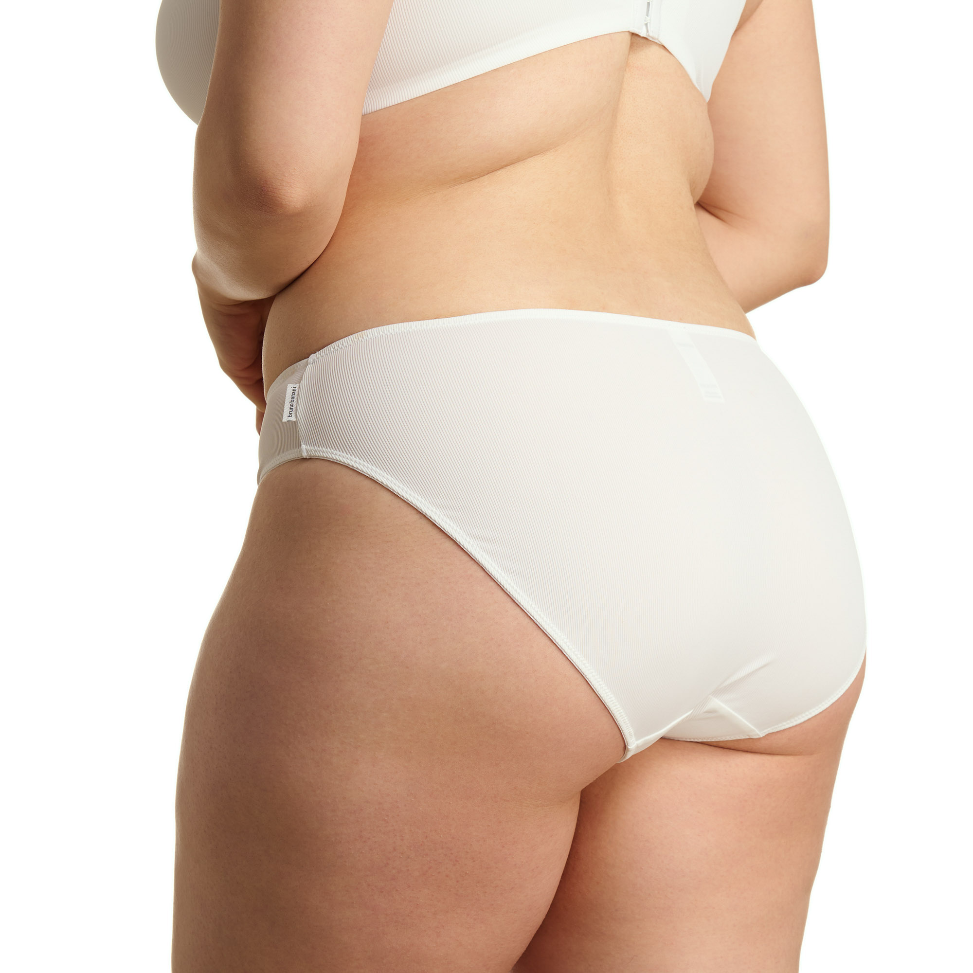 Unterhosen, Hipster, Weiß, Rippstruktur, Stütze/High-Cit