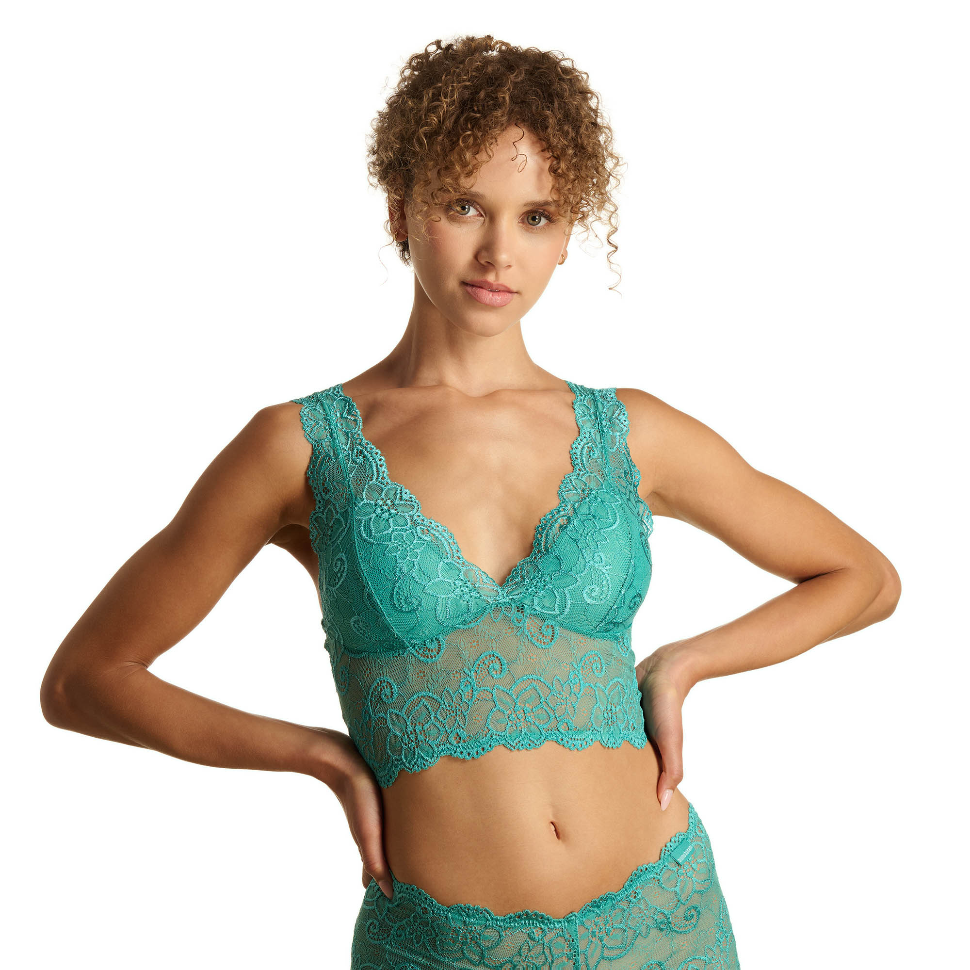 lingerie, Spitze, Bralette, Türkis, Mesh