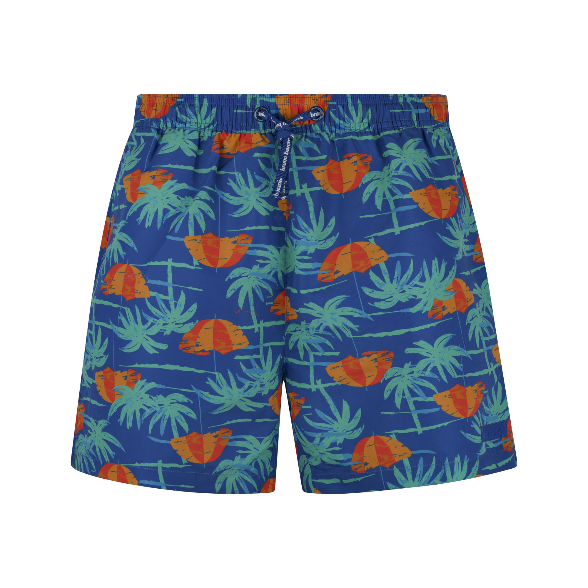 Badeshorts, Palmengarten, Tropische Muster, Kordelzug, Shorts