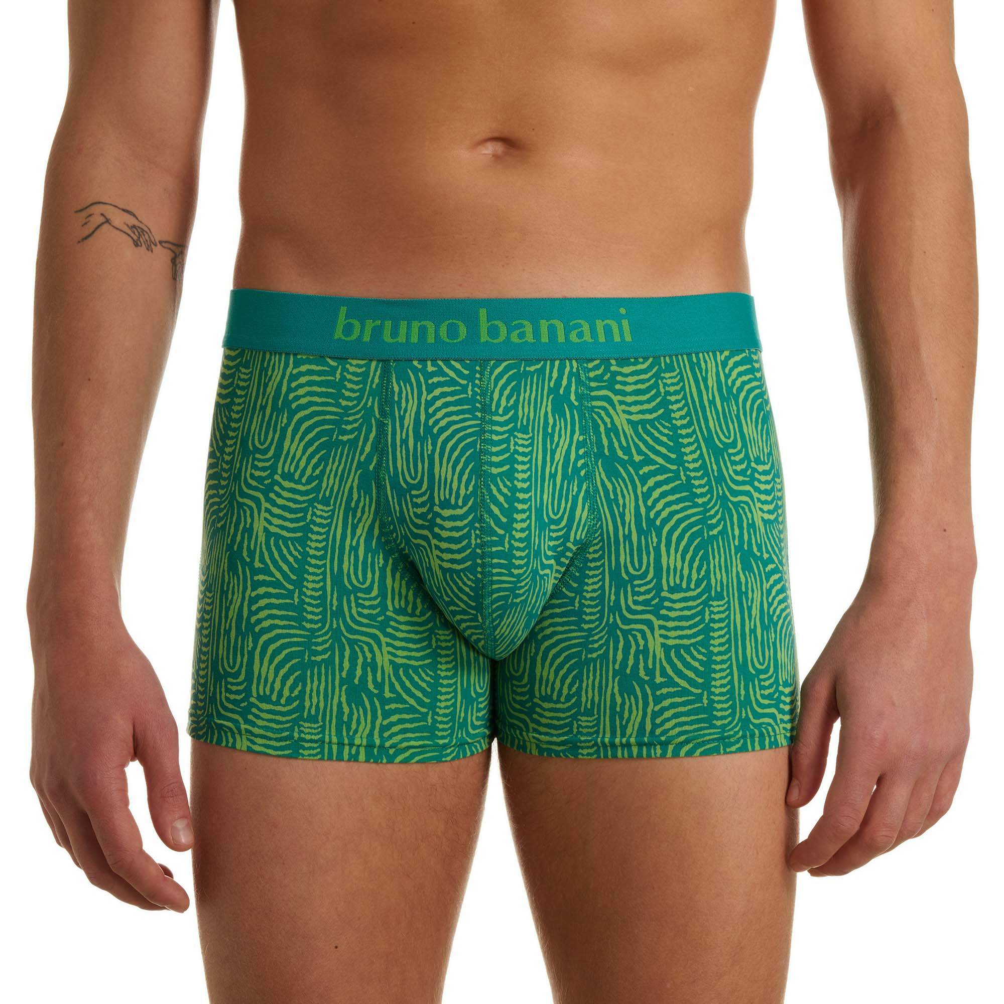 boxer, Boxershorts, Unterwäsche, grünes Muster, bruno banani