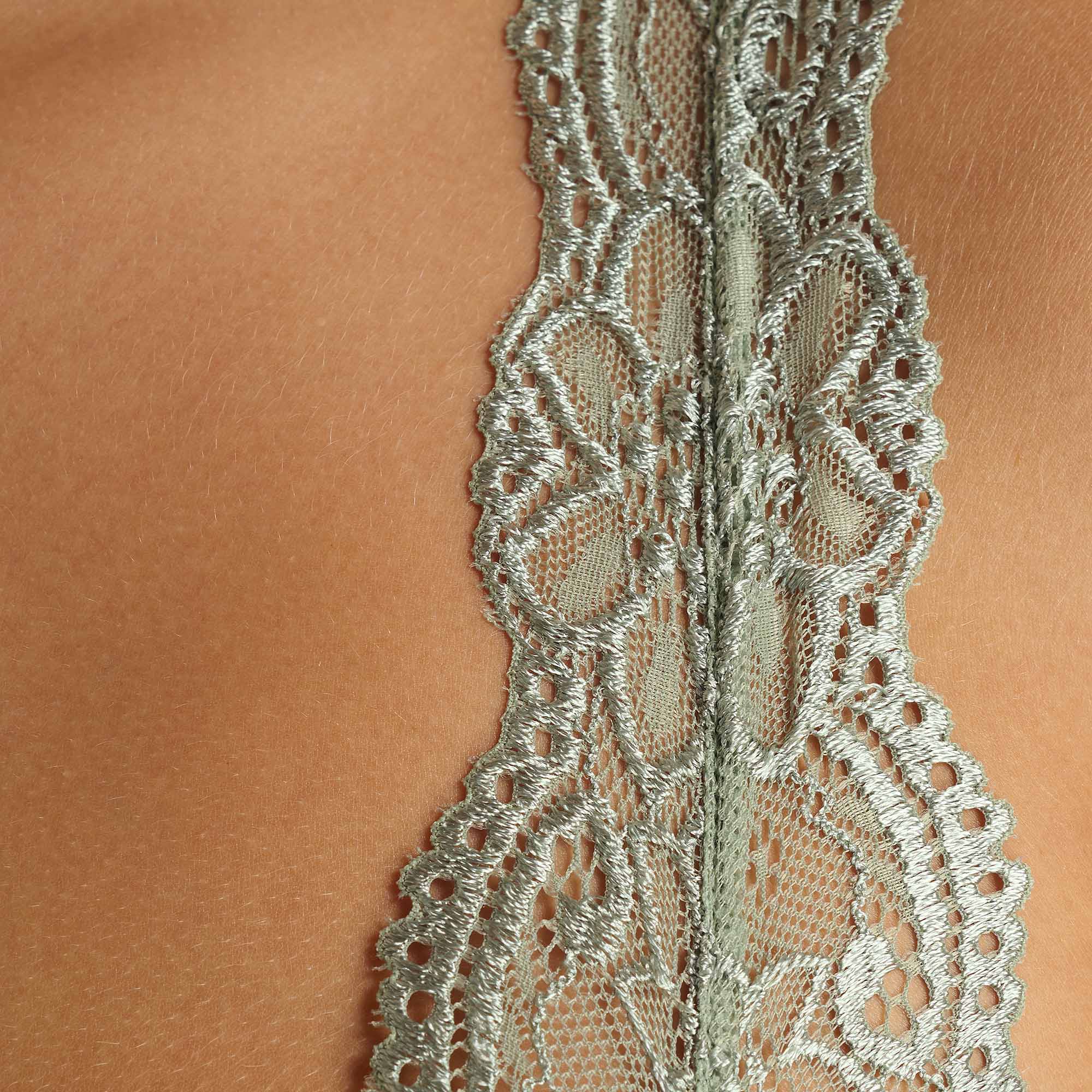 Spitze, Unterwäsche, Silber, Mustermuster, Rückendetail