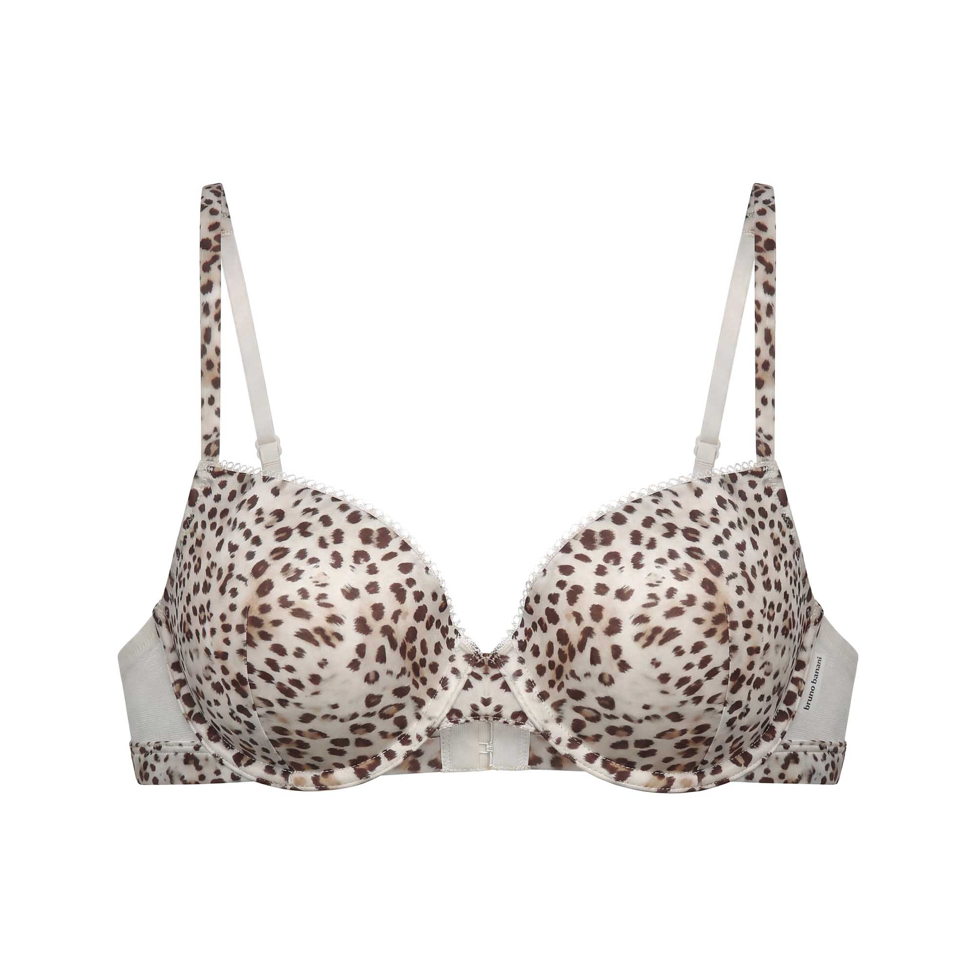BH, Leopardenausdruck, Drahtloser BH, Stützbügel, Beige Unterbrustband