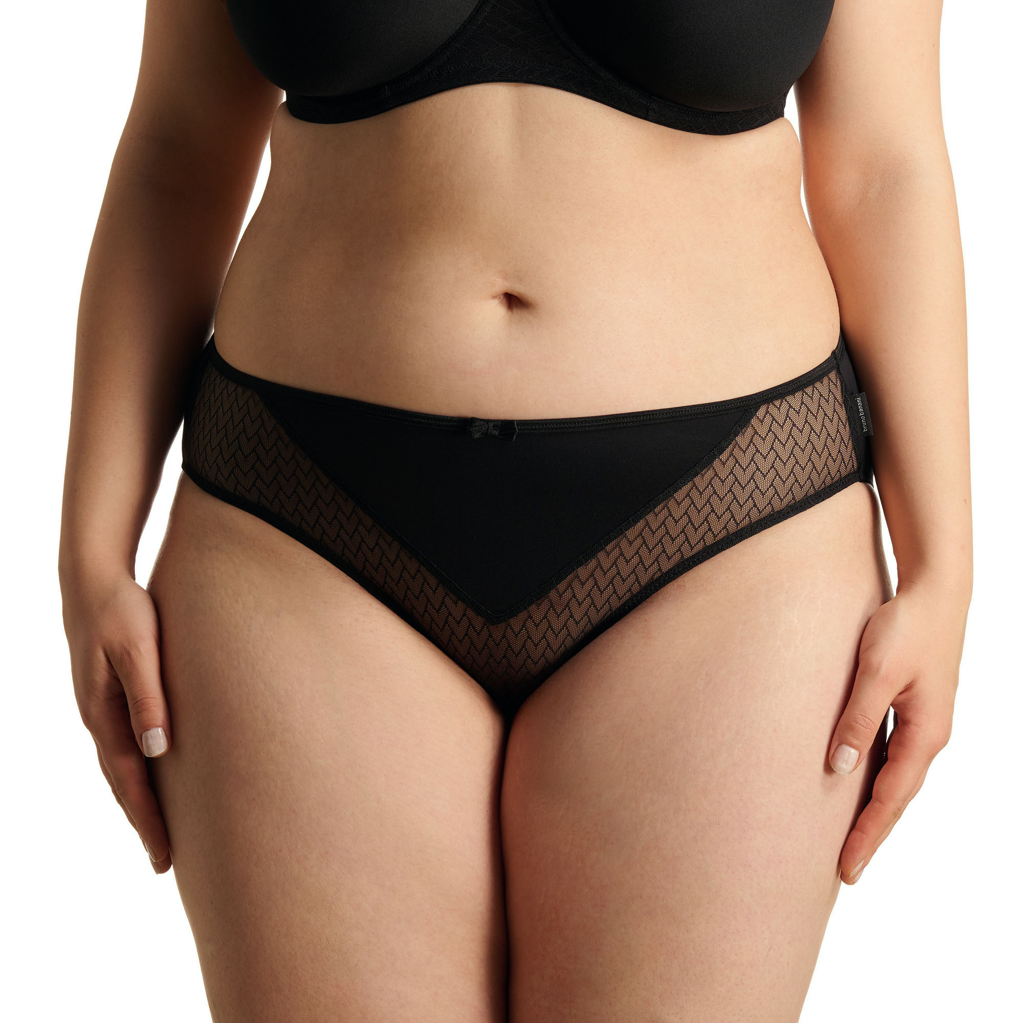 Unterwäsche, Damenslip, Schwarz, Netzstoff, Muster