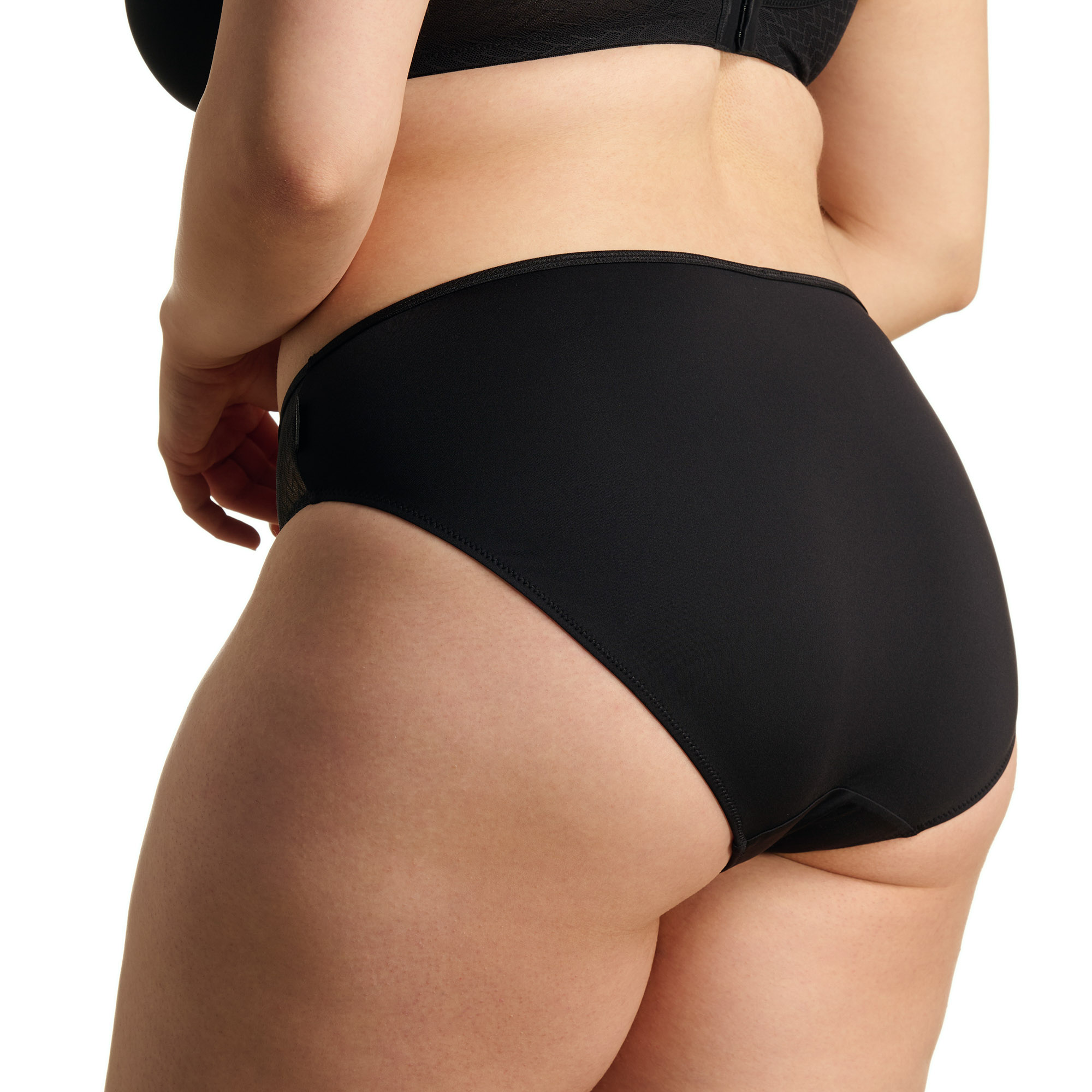 Bikini-Unterhose, Schwarz, High-Waist, Komfort, Unterwäsche