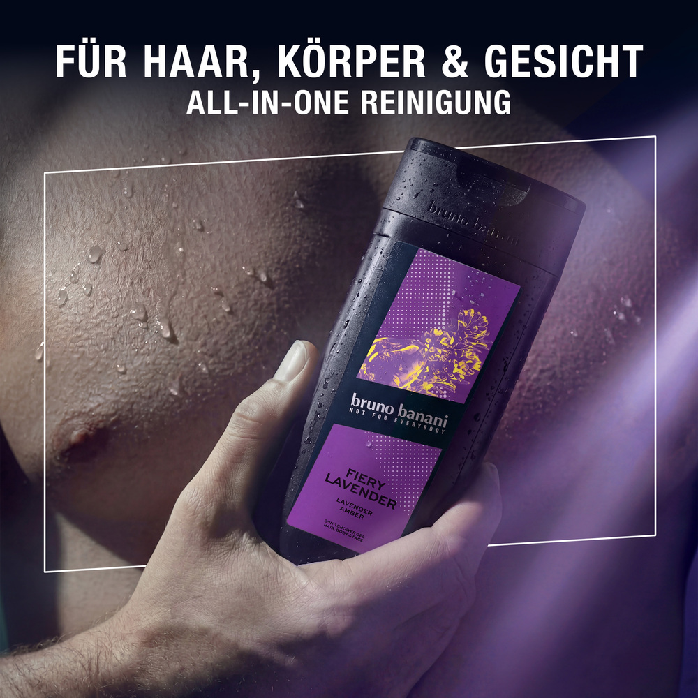 Duschgel, Badeserum, Lavendel, Flasche, Purple Branding