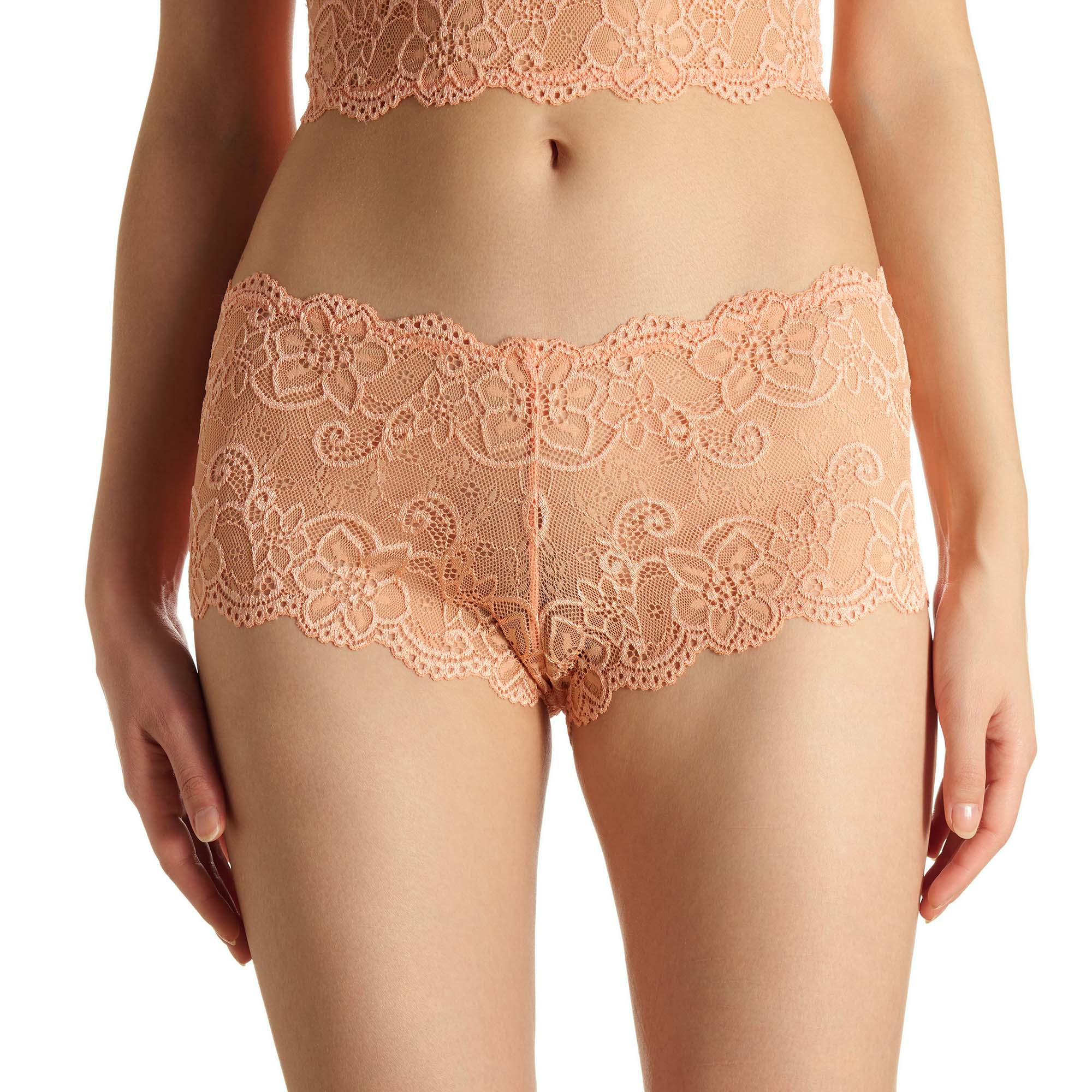 Hüftsunterwäsche, Spitze, Kurzunterwäsche, Peach, Lace panties