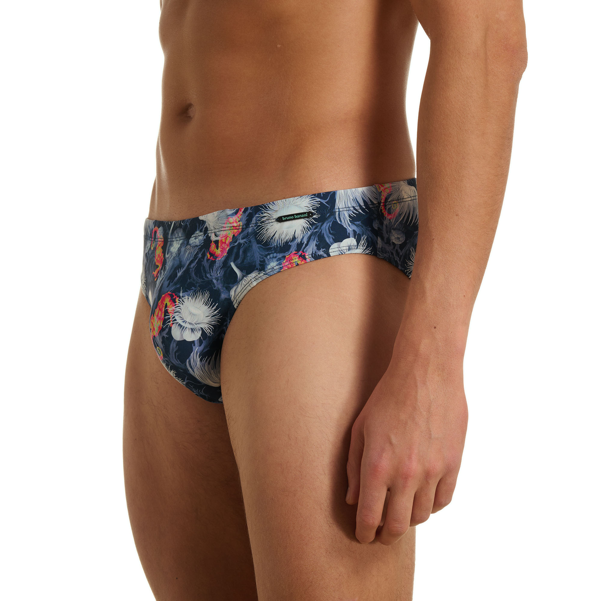 Badehose, Muster, Blau, Floral, Hinterseite