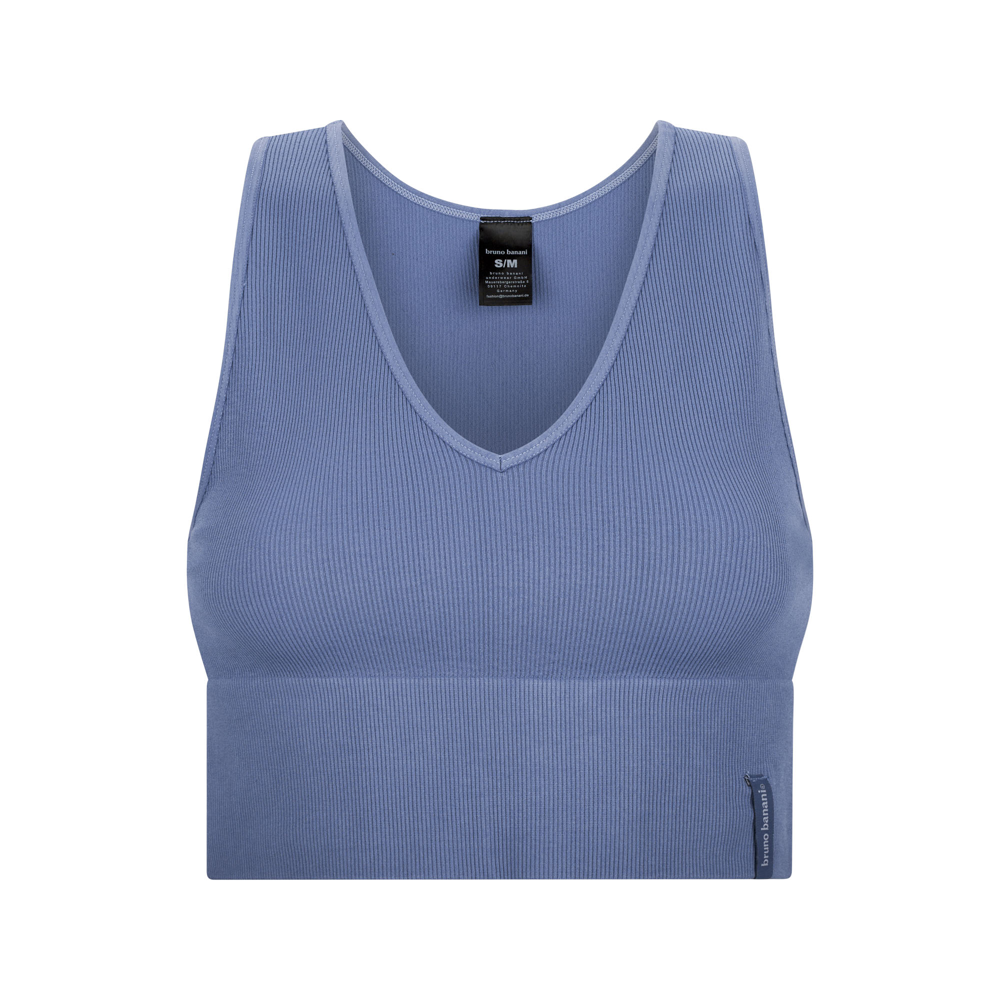Tanktop, Rippstruktur, Gestrickt, Blau, Ärmellos