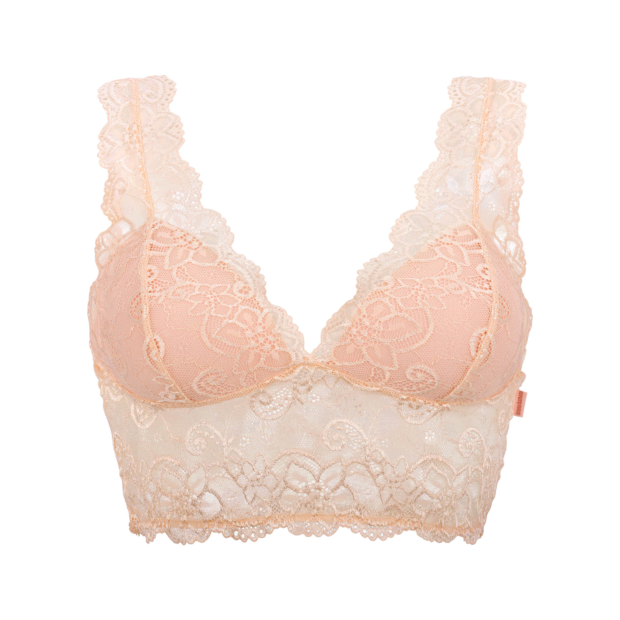 BH-lace, Lace-BH, Pfirsich, Unterwäsche, Dreiecks-Bügelbh