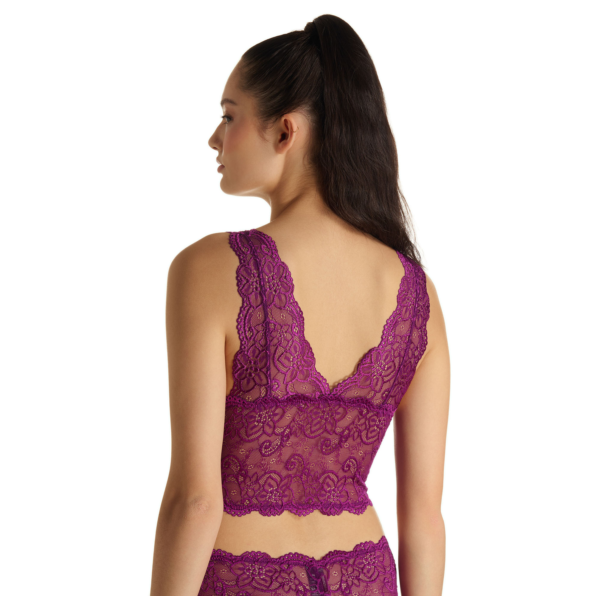 Spitze Top, Spitzen-Bralette, Lila, Rückenansicht, Dament lingerie