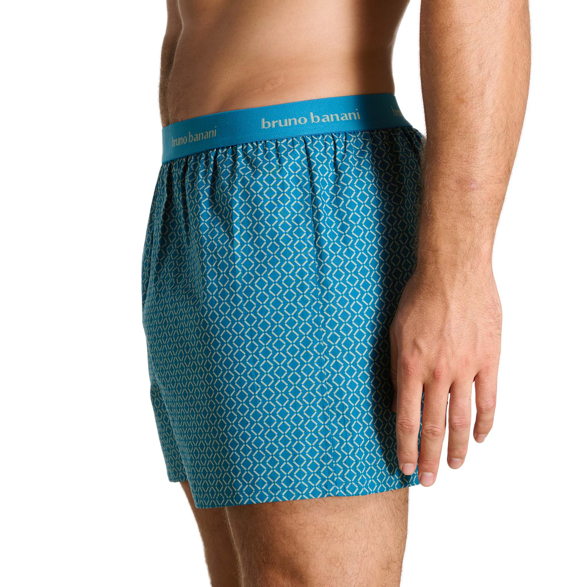 Boxershorts, Mittelgroß/kurze Unterwäsche, Gemustert, Elastischer Bund, Teal-Farbe
