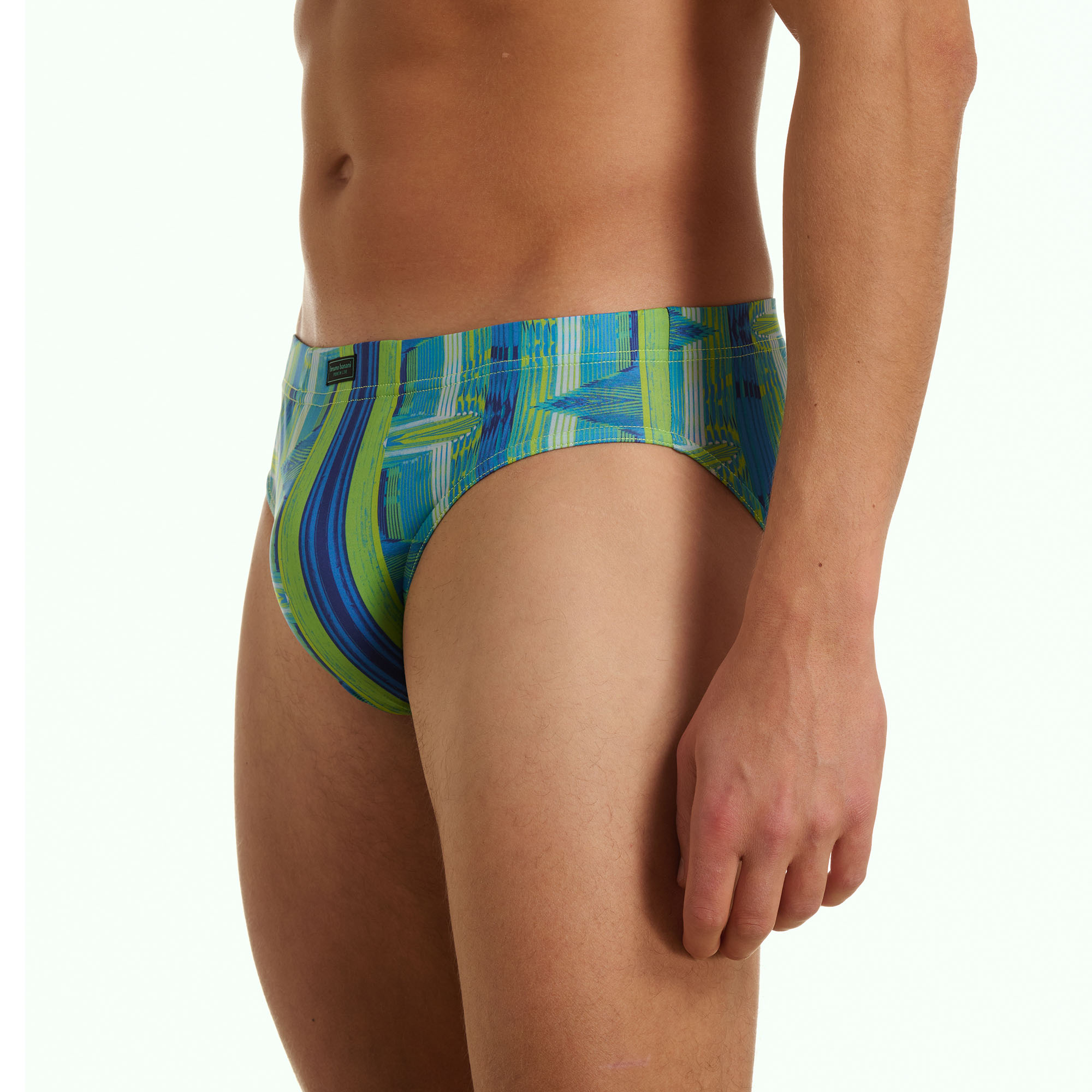 Schwimmkleidung, Badehose, Gemustert, Blau-Grün, Niedrige Taille