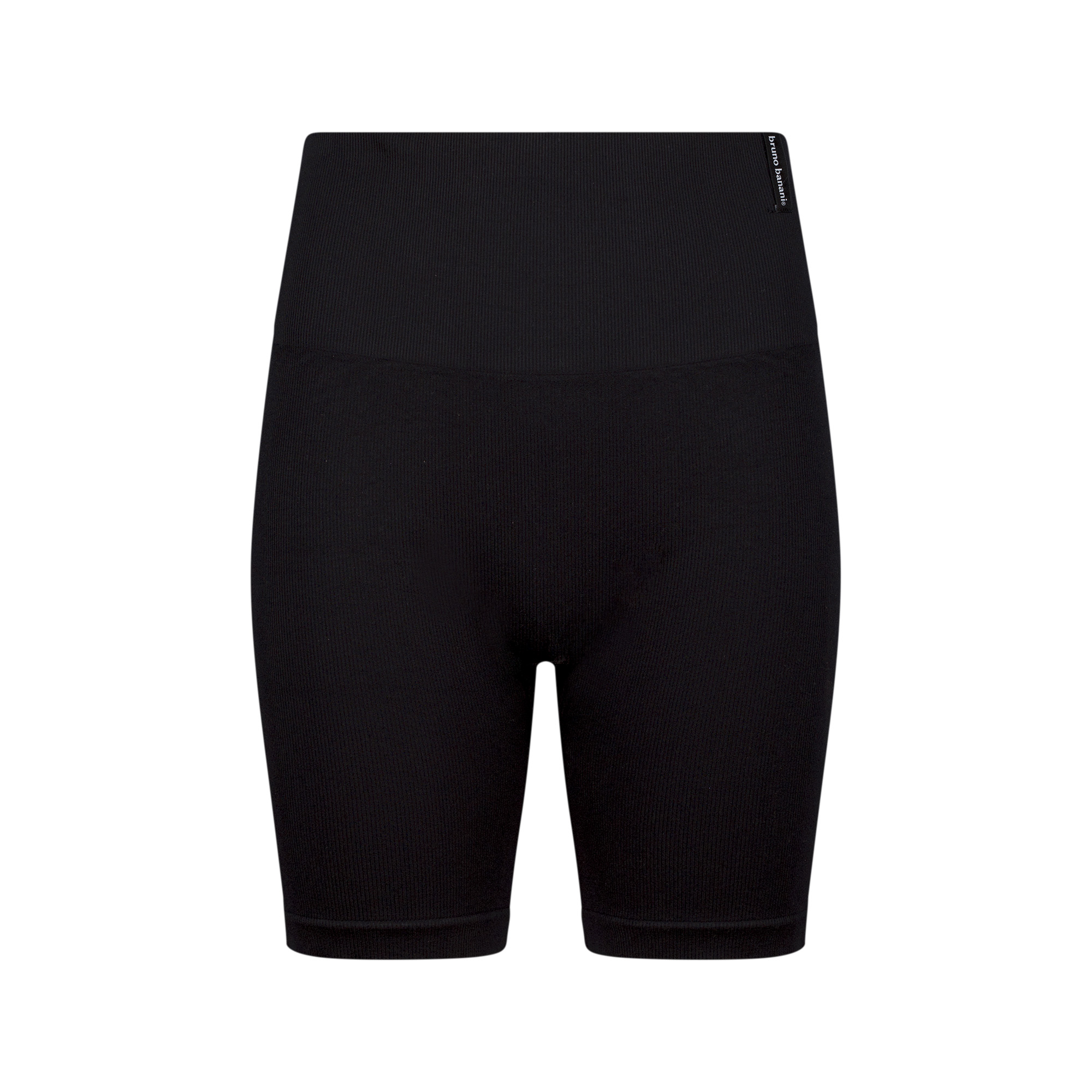 High-waist Shorts, Schwarz, Biker-Shorts, Elastischer Bund, Dehnbare Stoffstruktur