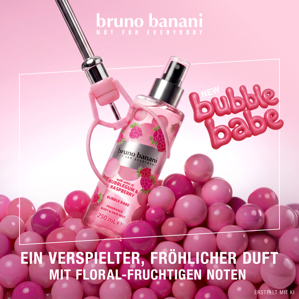 Body spray, Bubble gum, Himbeere, Blumige Noten, Pink Flasche