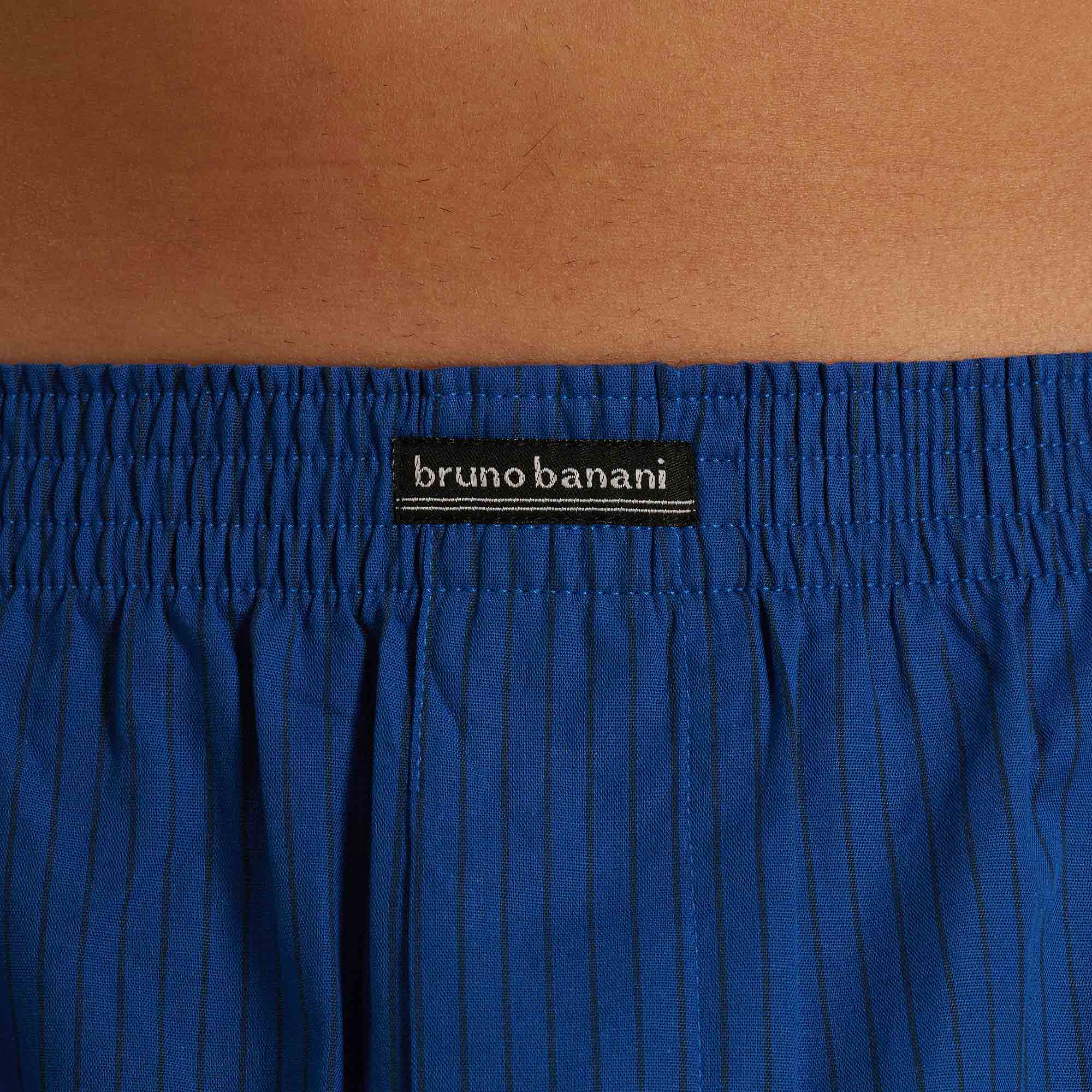 blau, gestreift, elastischerbund, shorts, bruno banani-Label