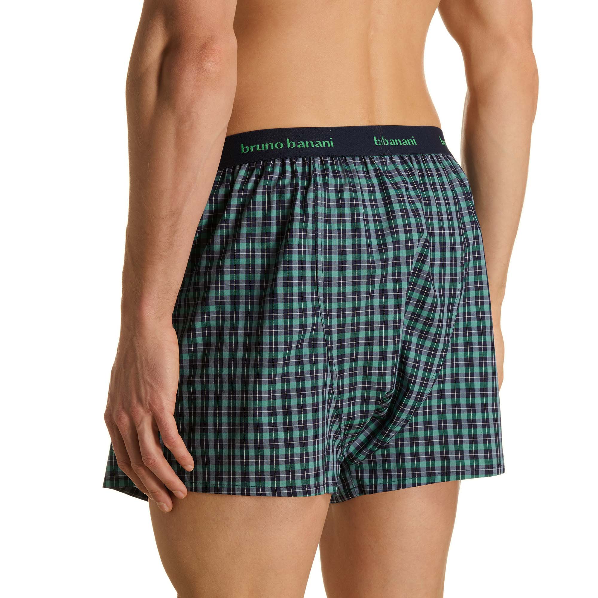 Boxer Unterhose, Karomuster, Grünes Karomuster, Elastischer Bund, Herrenunterwäsche