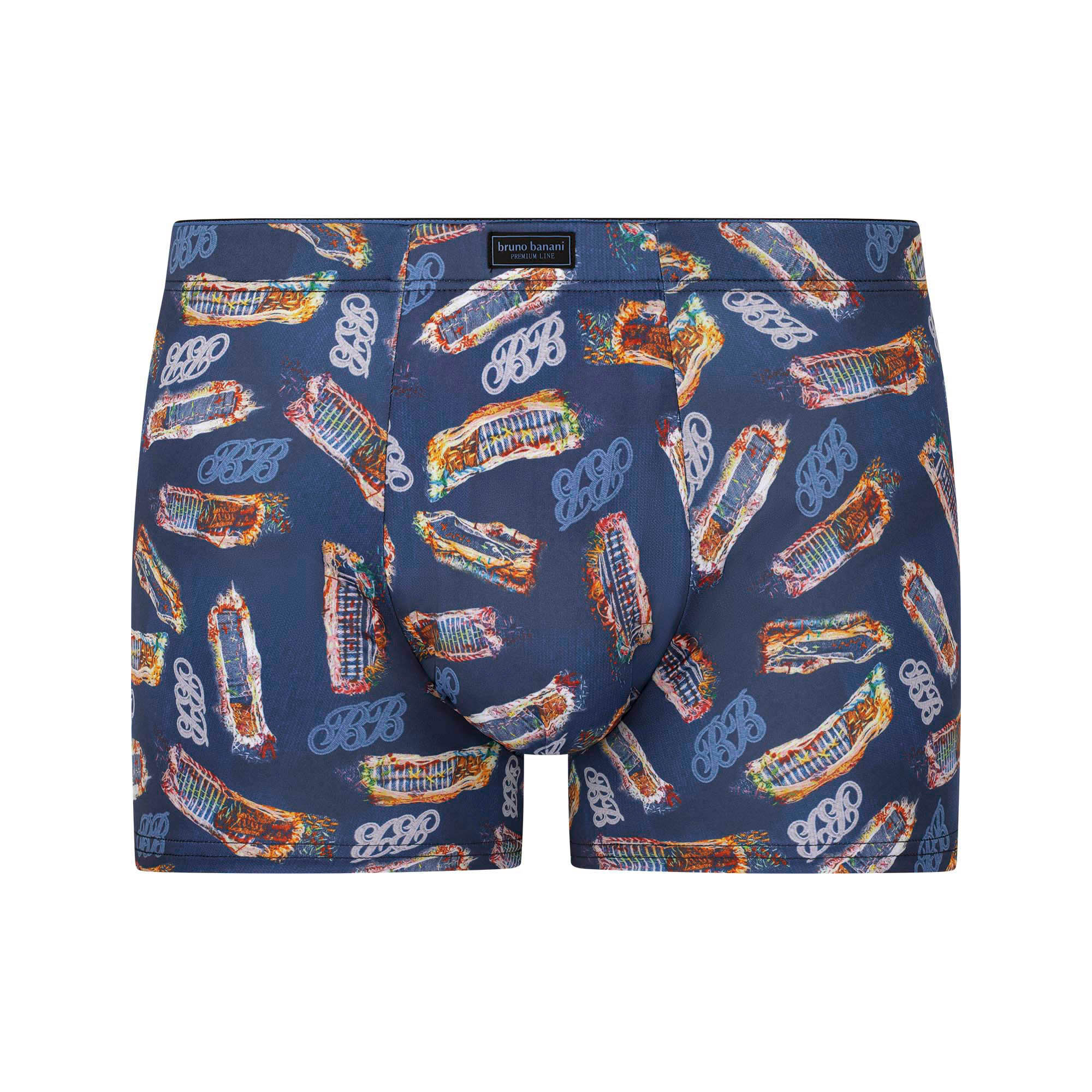 Boxer, Pattern, Swimwear, Blue, Trunks