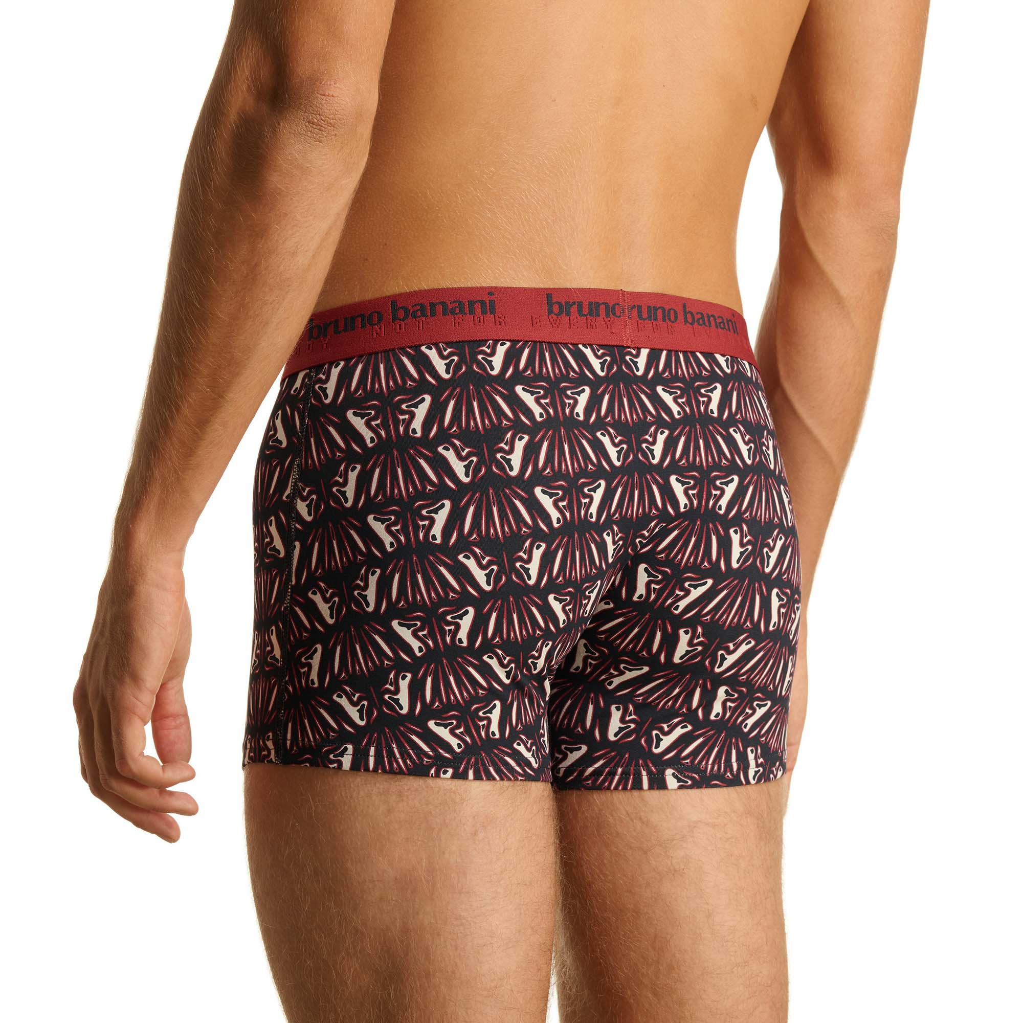 Boxershorts, Unterwäsche, Muster, roterBund, mittlere Länge