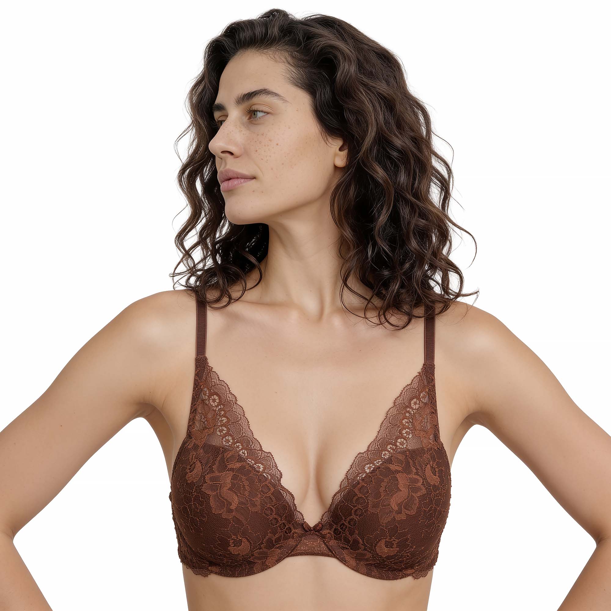 BH Spitze, Braun BH, Unterwäsche, Push-up BH, Lingerie Detail
