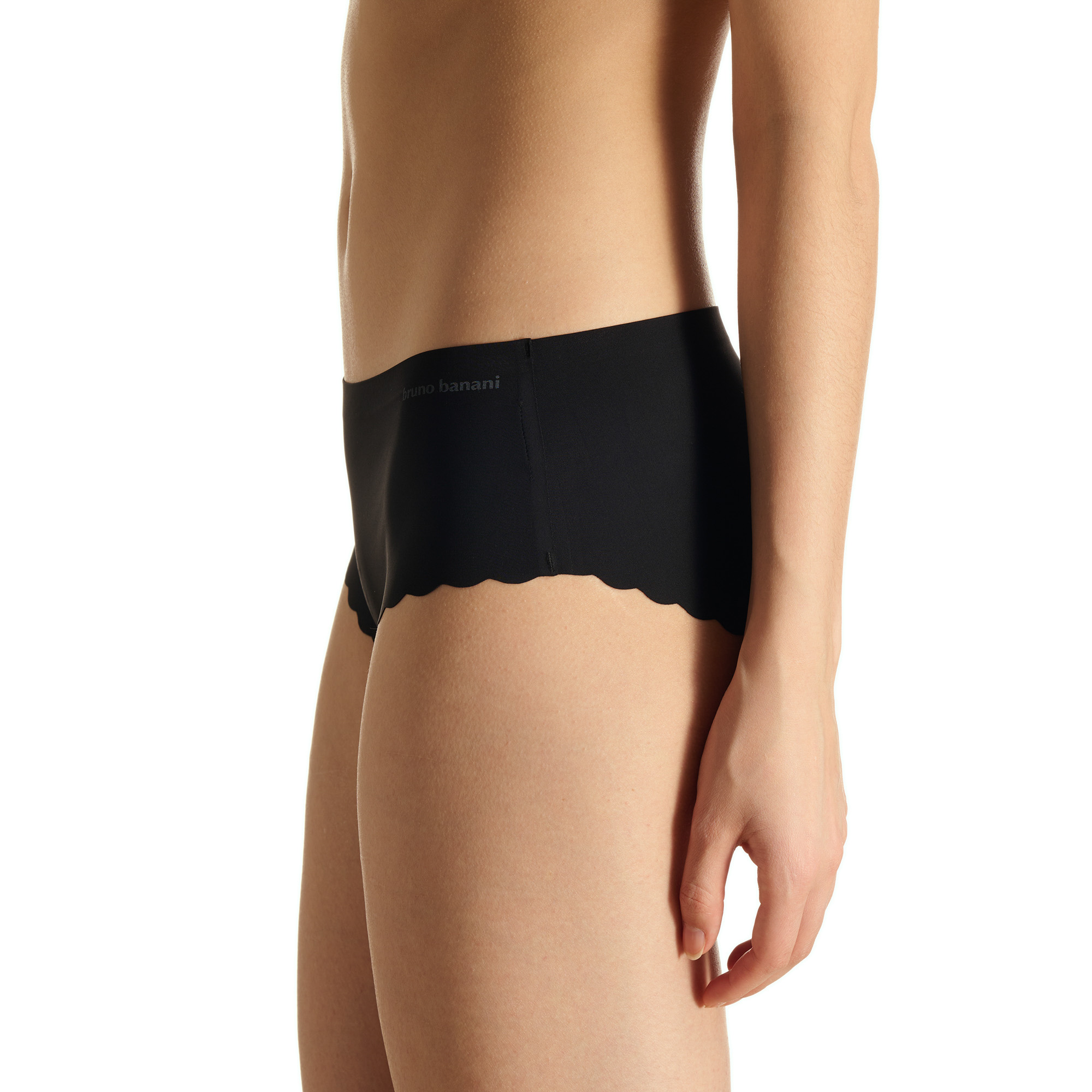 Unterwäsche, Hose, Schwarz, Rüschenrand, Bikini-Shorts